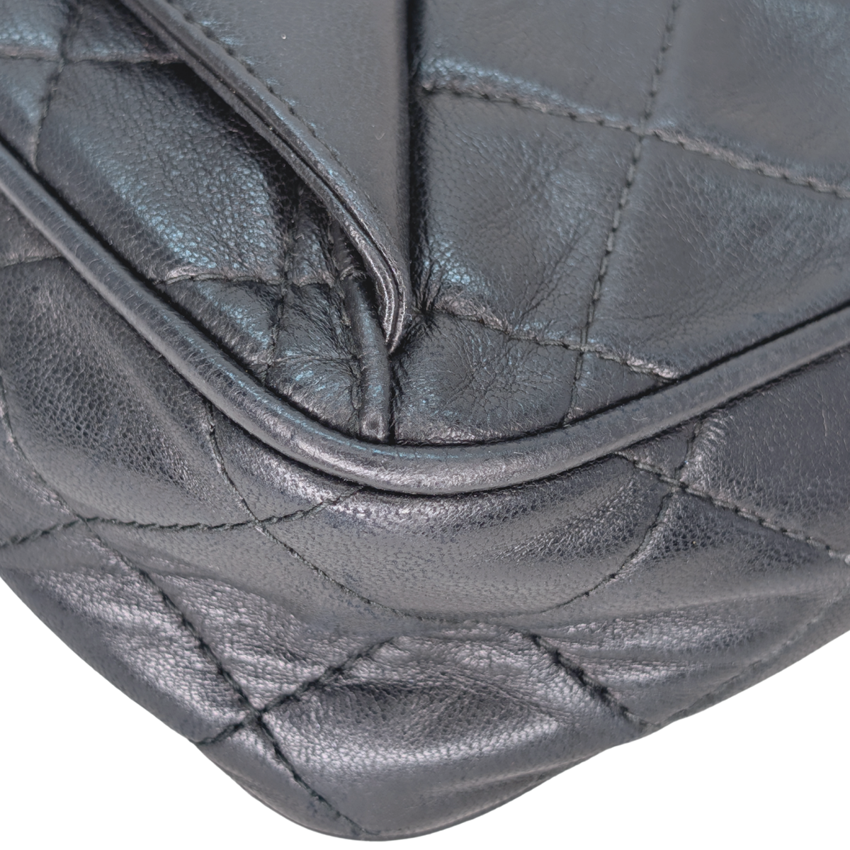 Chanel Vintage Diagonal Pocket Camera Bag Black GHW