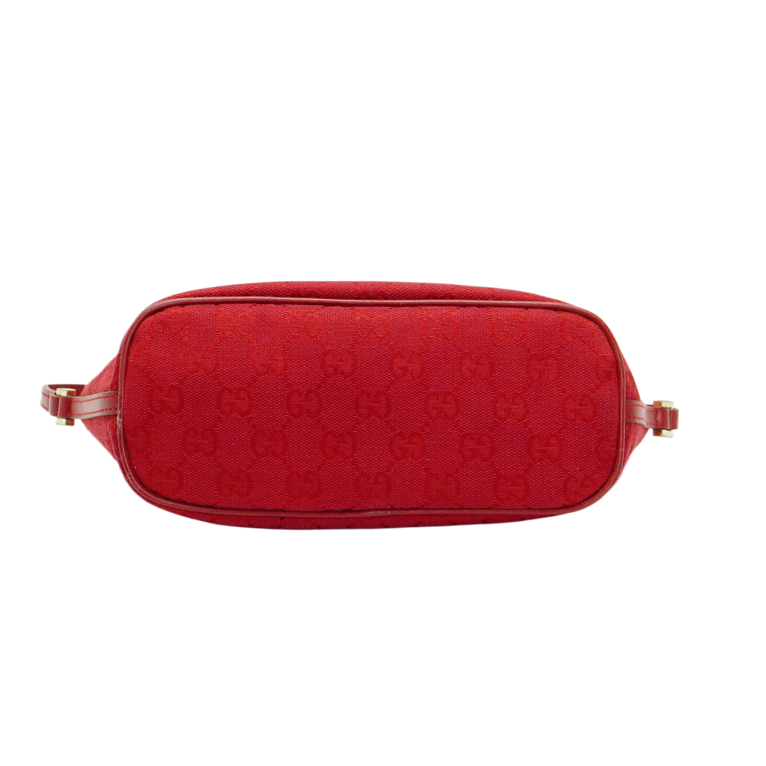 Gucci Cherry Red GG Monogram Boat Pochette Bag