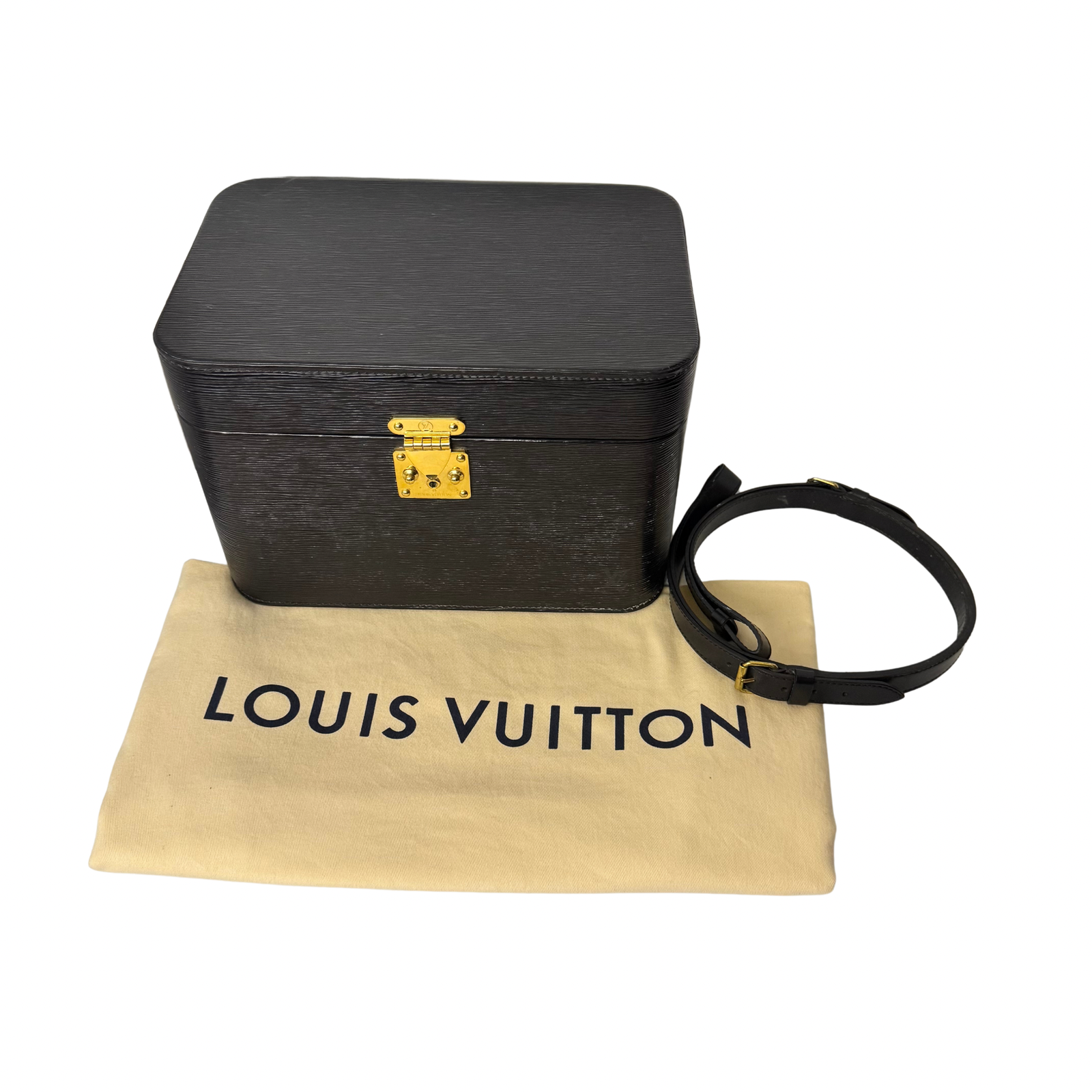 Louis Vuitton Black Epi Leather Train Case Luggage bag  Black