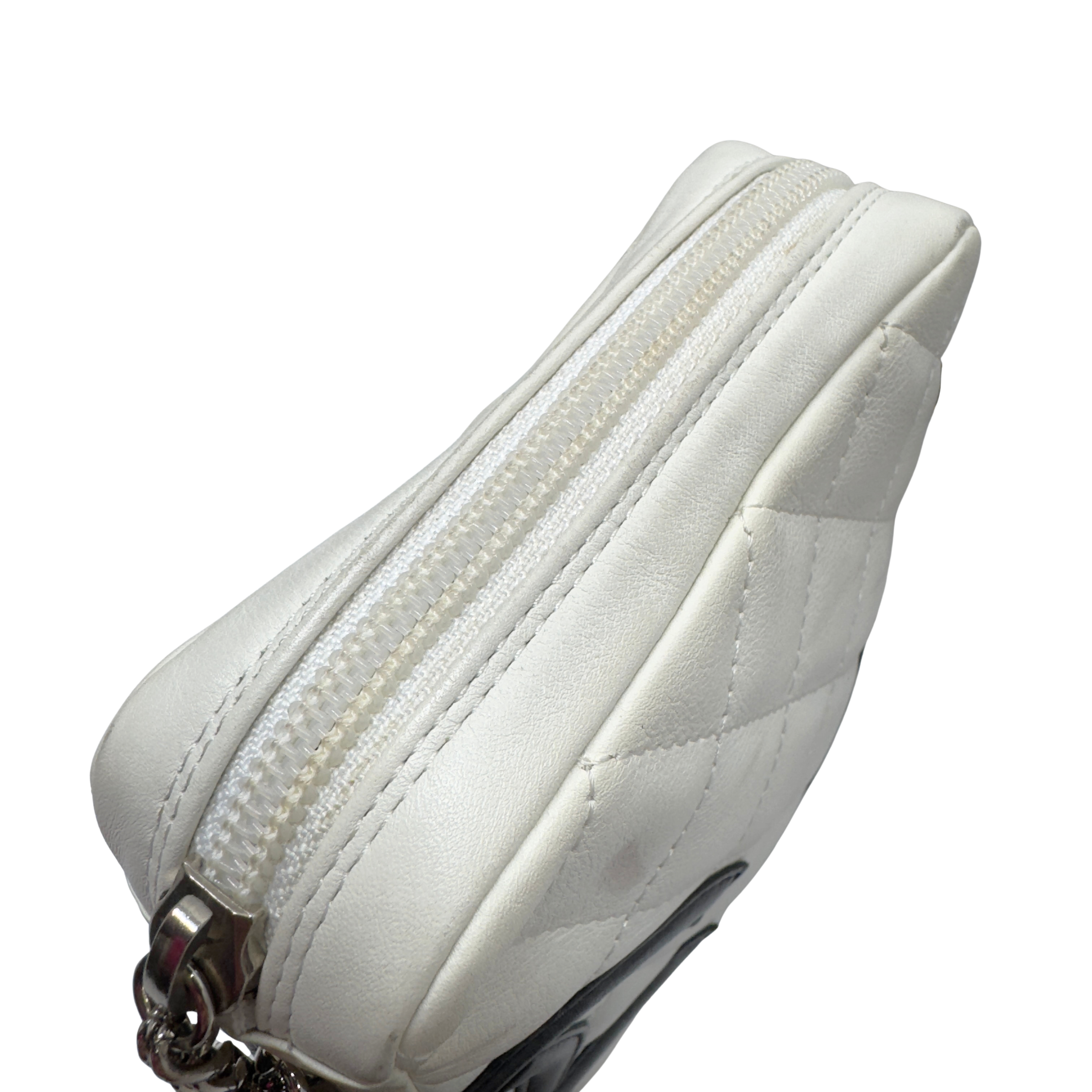 Chanel Quilted Cambon Small Messenger Bag White