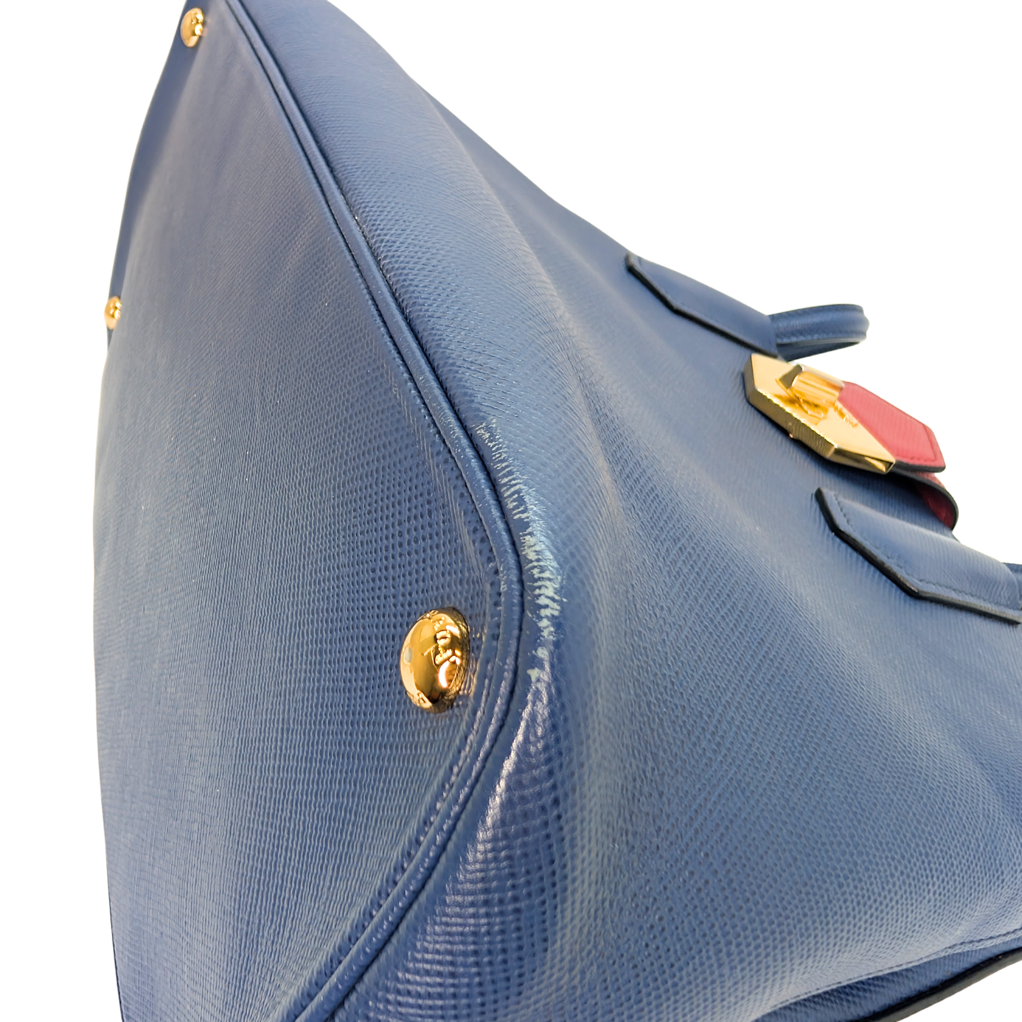 Prada Saffiano Cuir Tote Bag Navy Blue