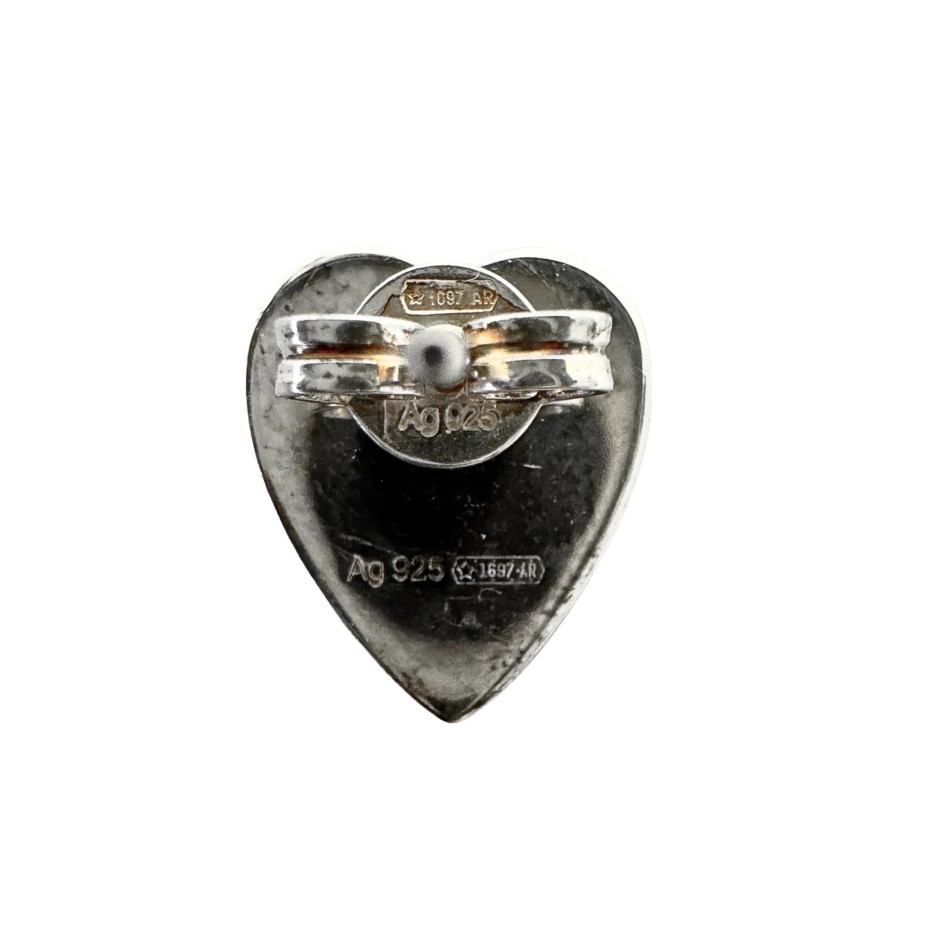 Gucci Heart Stud Earrings 925 Sterling Silver
