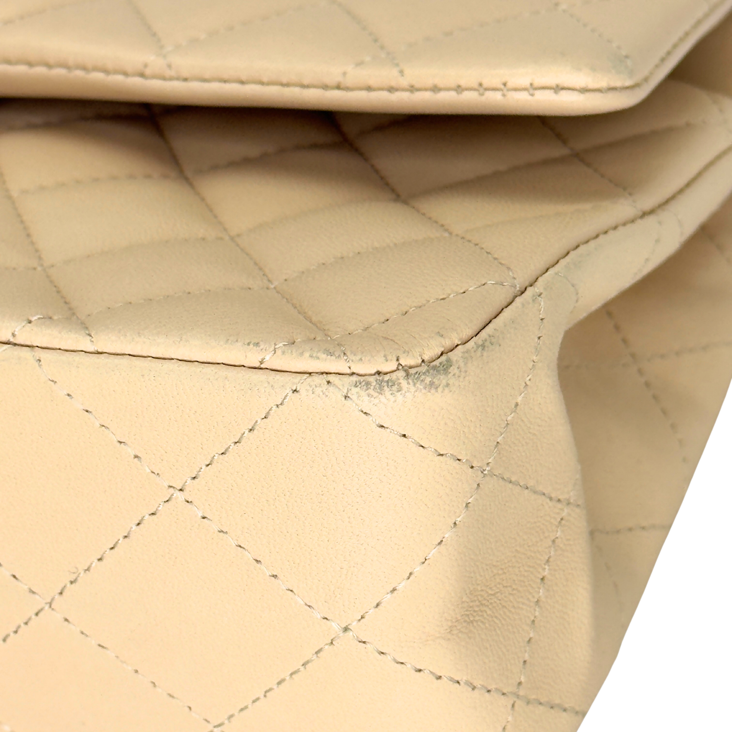 Chanel classic Double Flap Medium Lambskin Beige