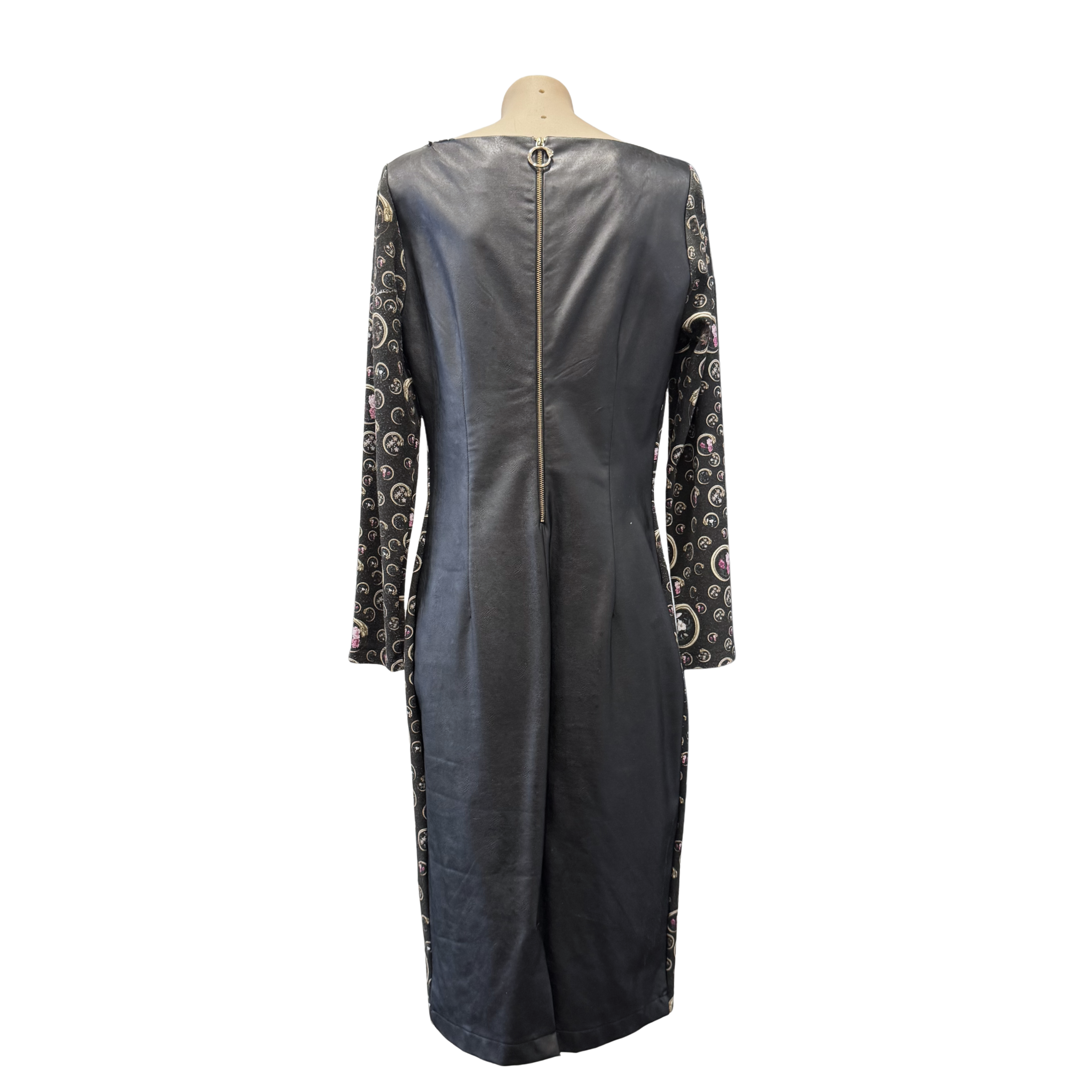Robert Calvani Moon Phase Print Long Sleeve Midi Dress 38