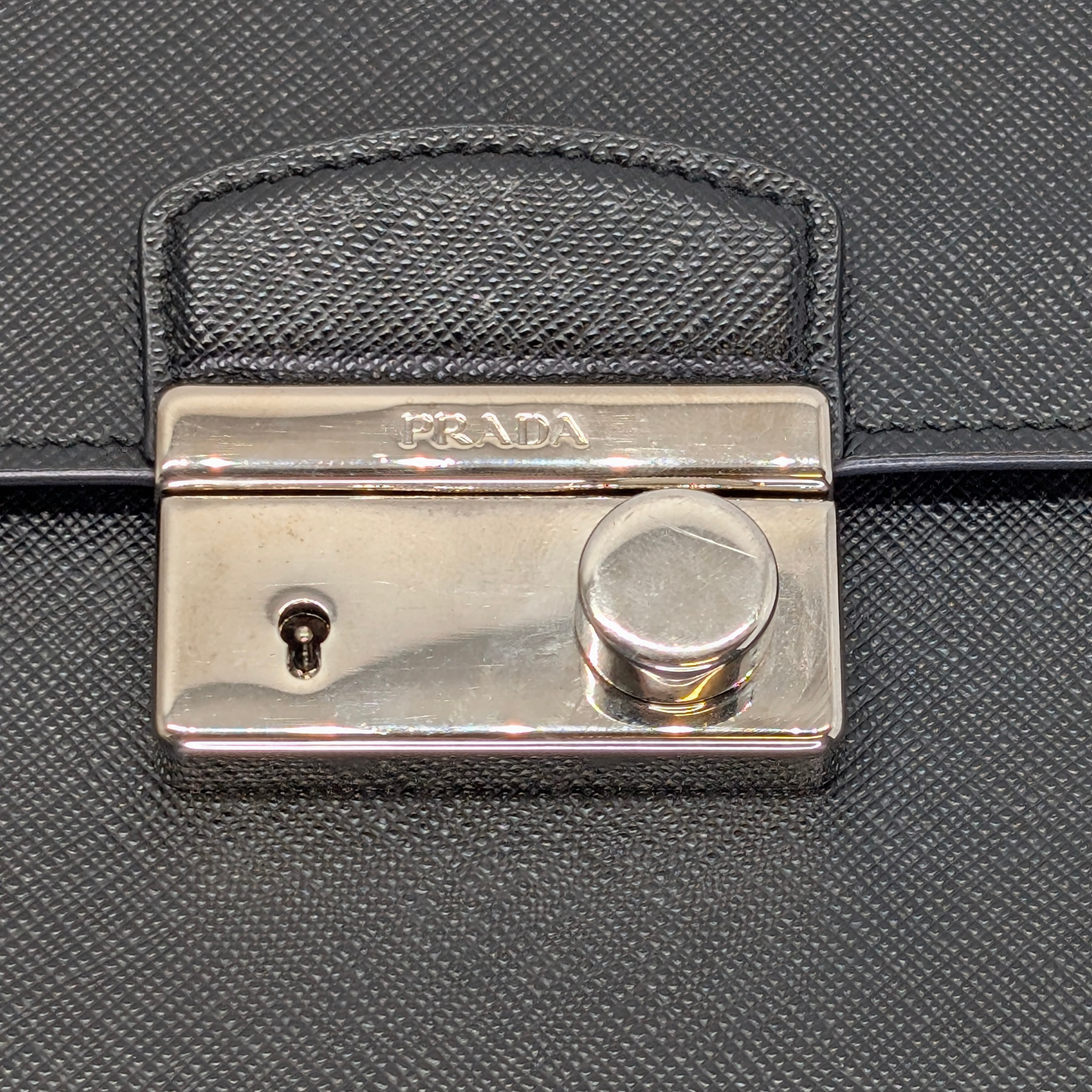 Prada Saffiano Lux Crossbody Bag Black