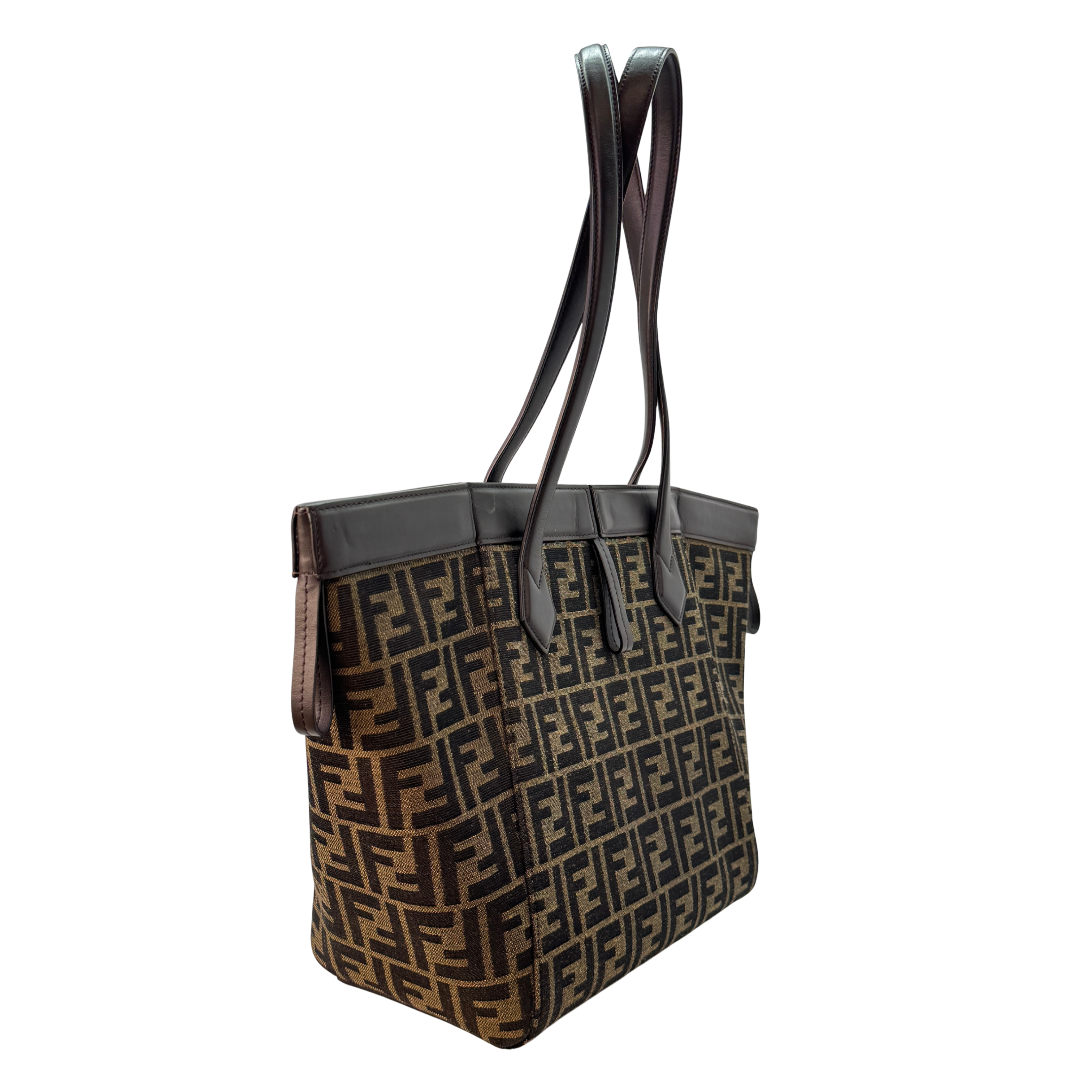 Fendi Origami Medium Fabric Tote Bag Brown