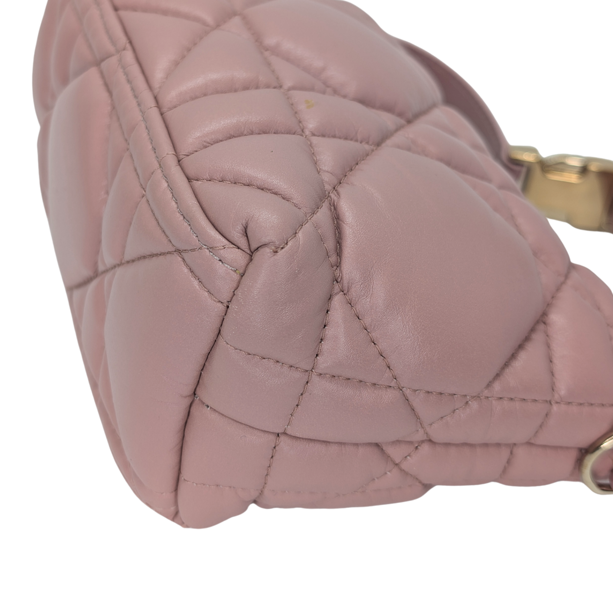 Dior Macrocannage Nomad Travel Pouch Bag Calfskin Pink