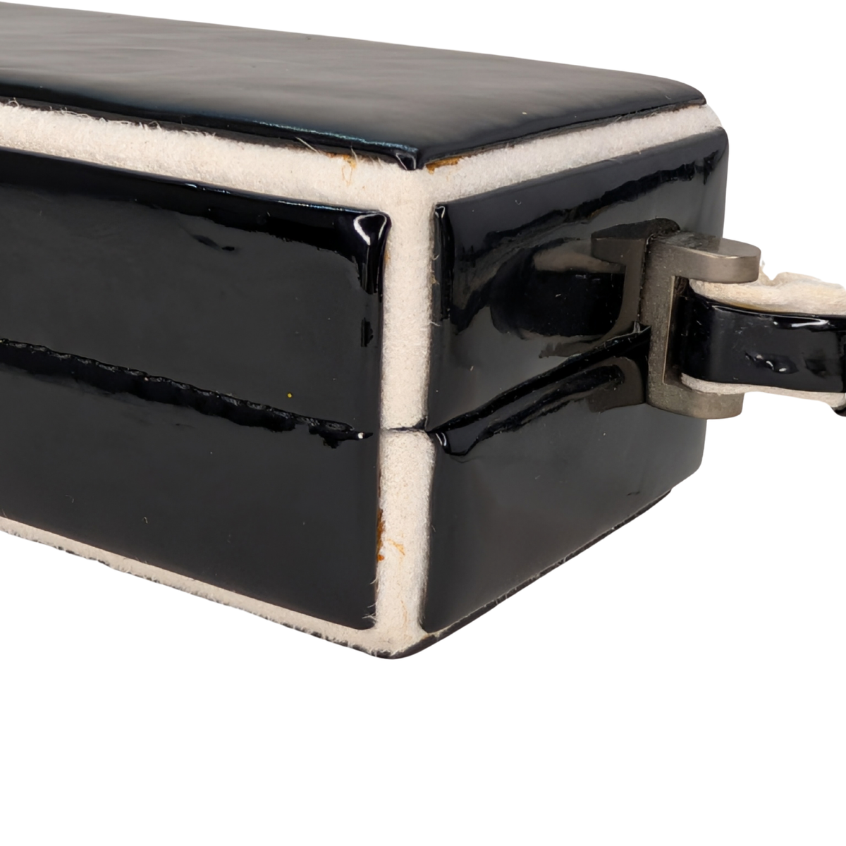 Chanel CC Small Box Clutch Patent Leather Black