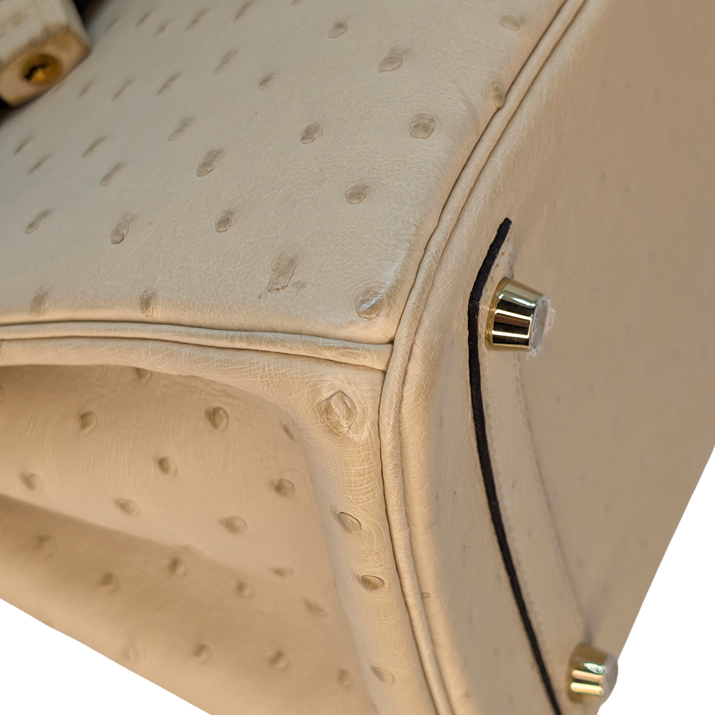 Hermès Birkin 30 Parchemin Ostrich Bag T Stamp GHW