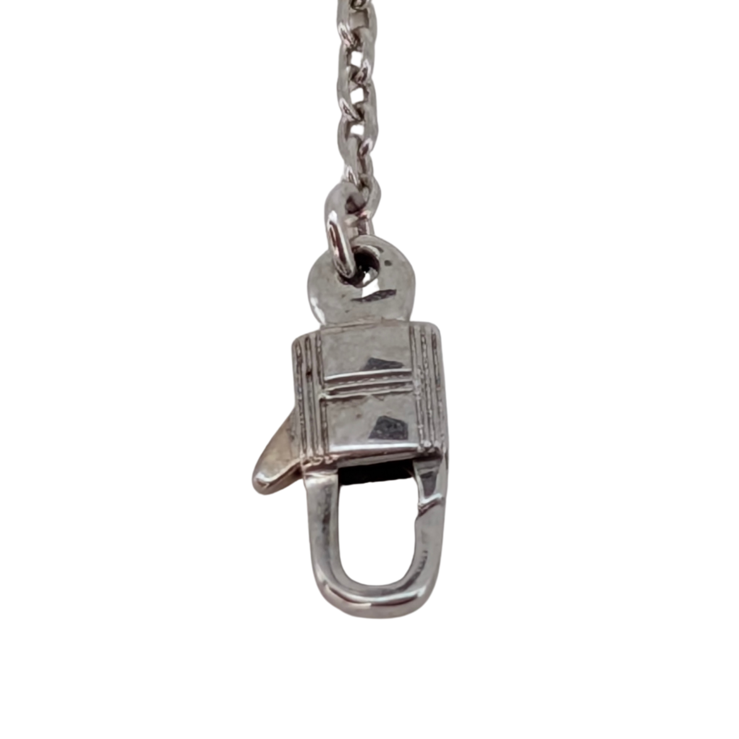 Hermes Constance Amulette Pendant Necklace 18k White Gold With Diamonds