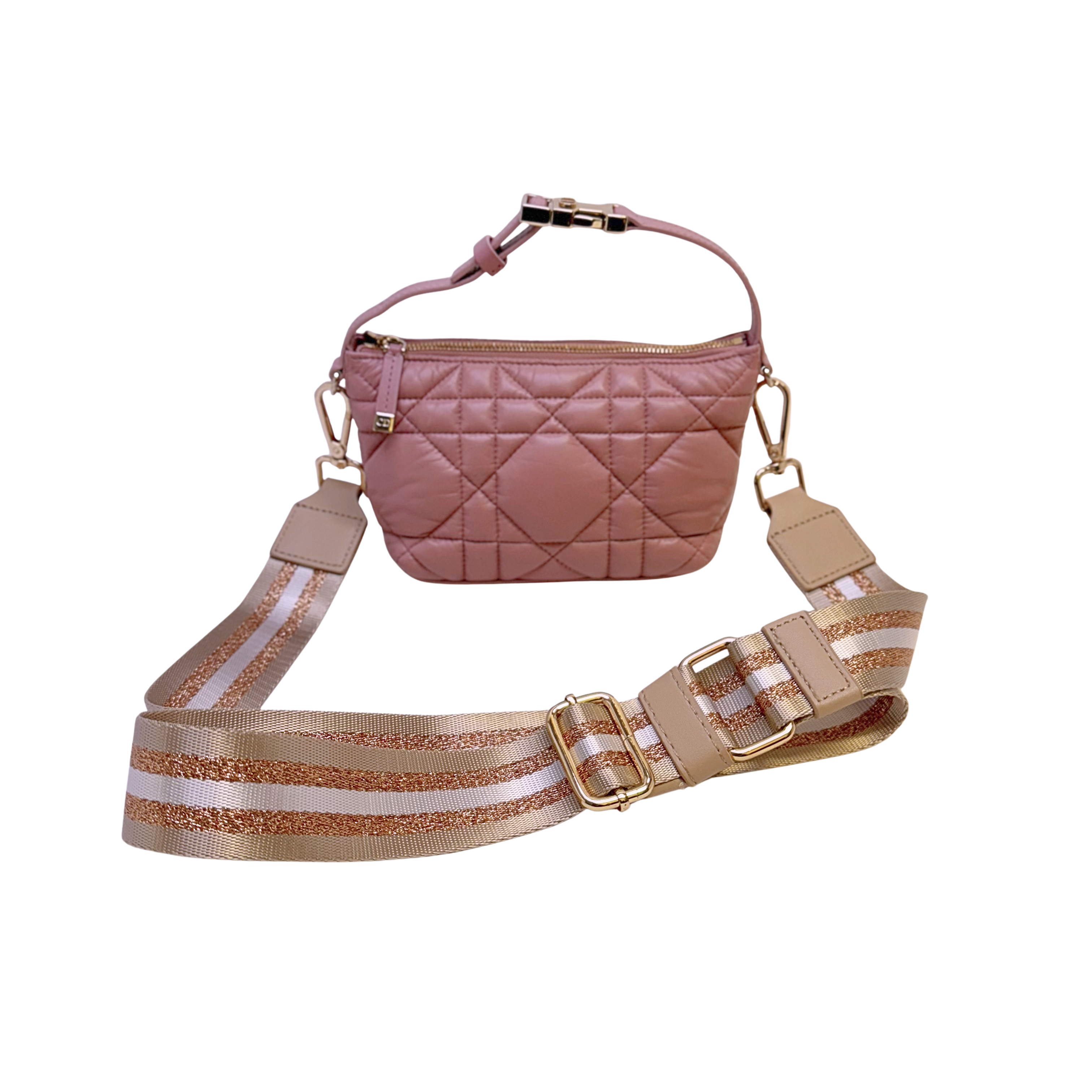Dior Macrocannage Nomad Travel Pouch Bag Calfskin Pink