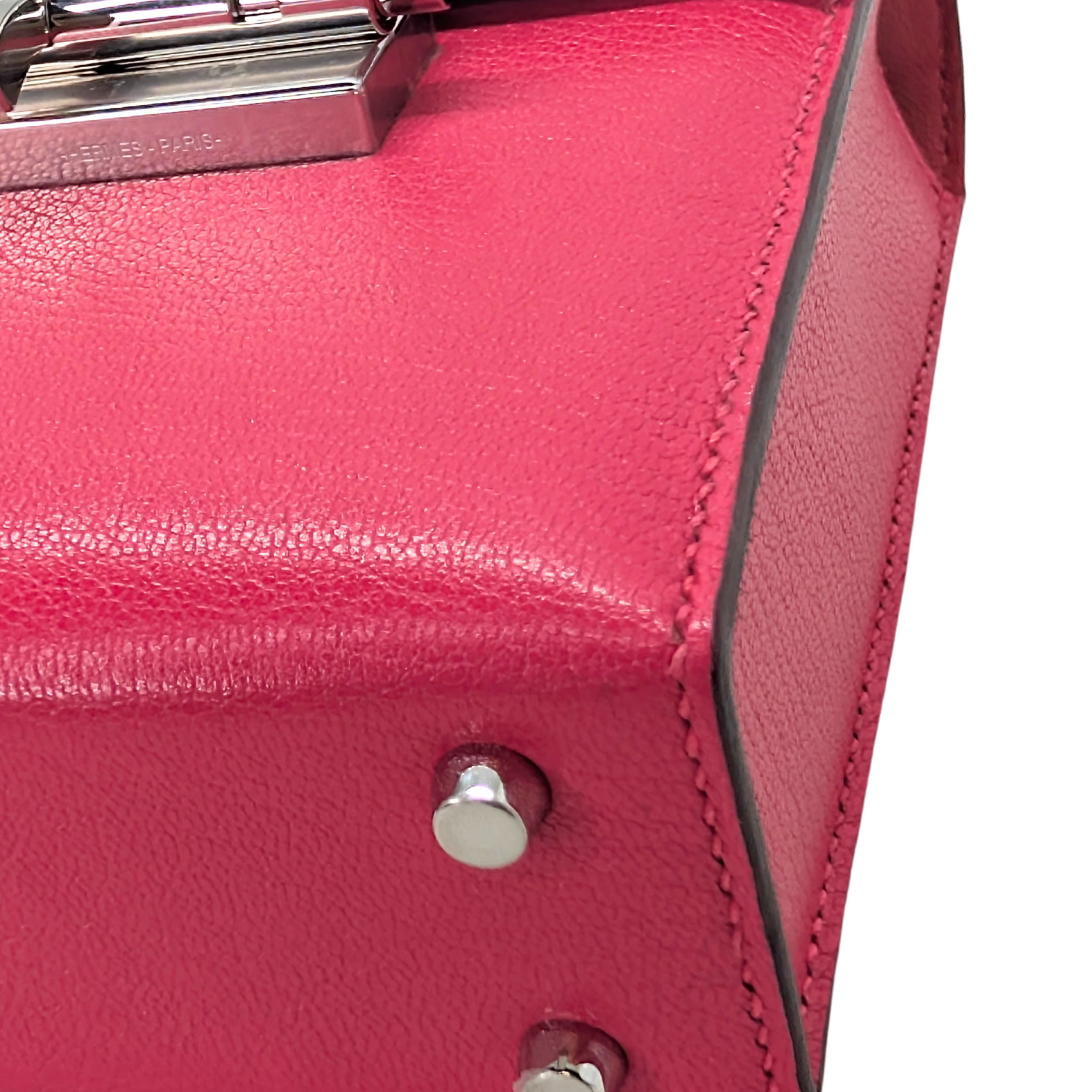Hermes Mini Verrou Chainr Bag Red/Rose Mexico Y Stamp