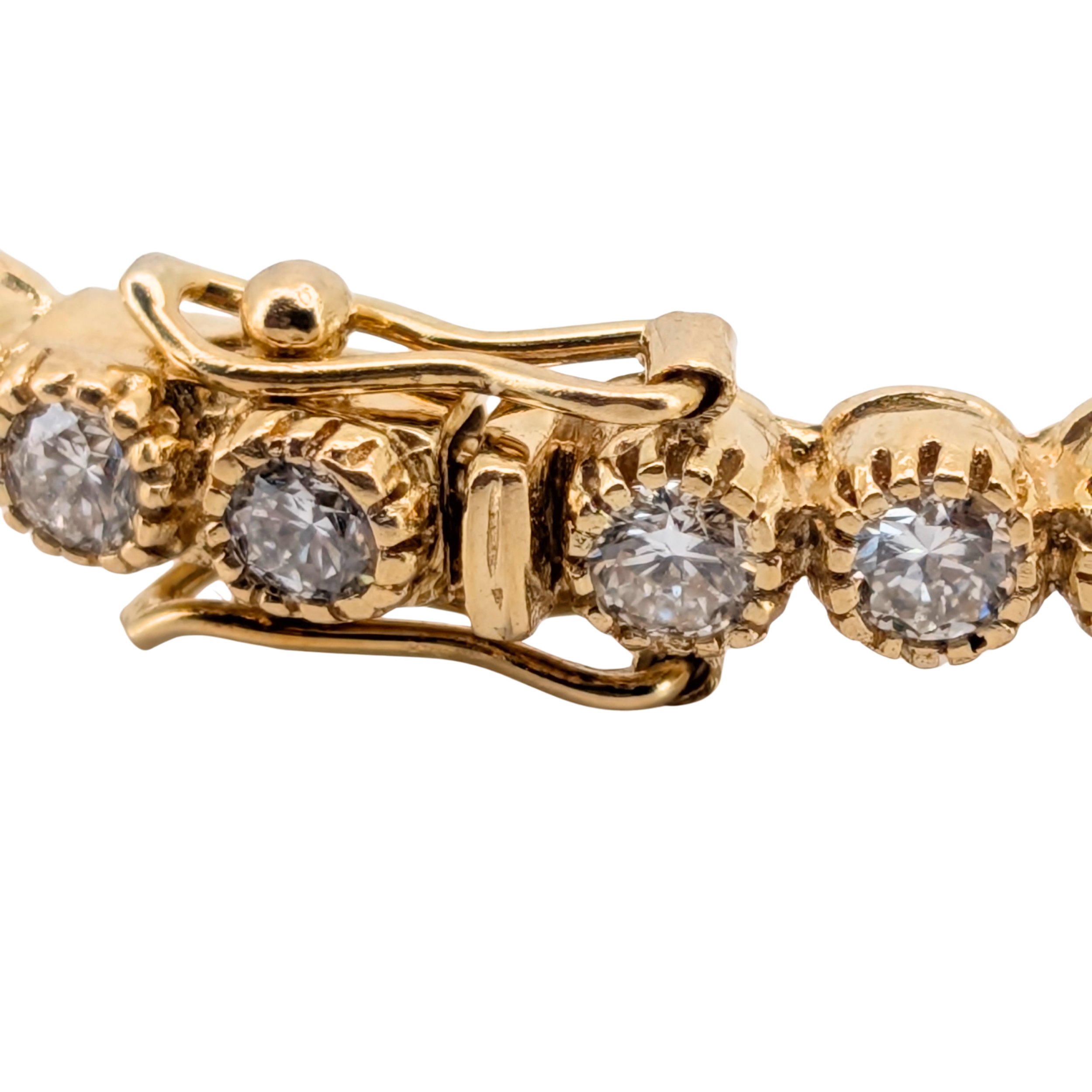 3.00Ct Natural Diamond Full Eternity Bangle In 18K Yellow Gold