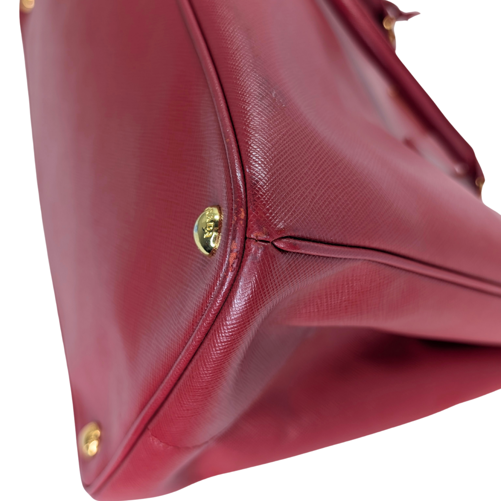 Prada Lux Open Saffiano Tote Bag Red