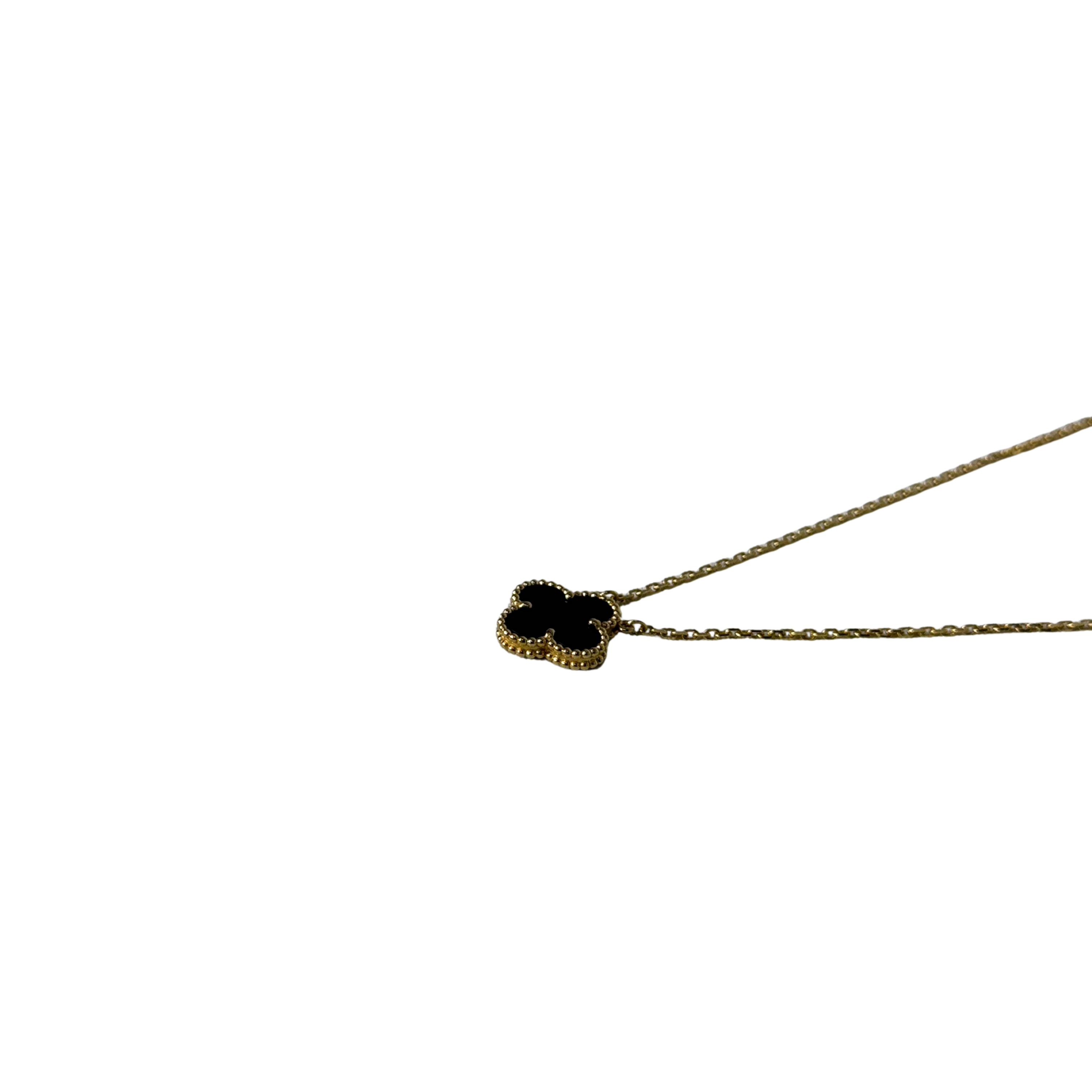 Van Cleef & Arpels Vintage Alhambra Onyx Pendant with 18K Gold