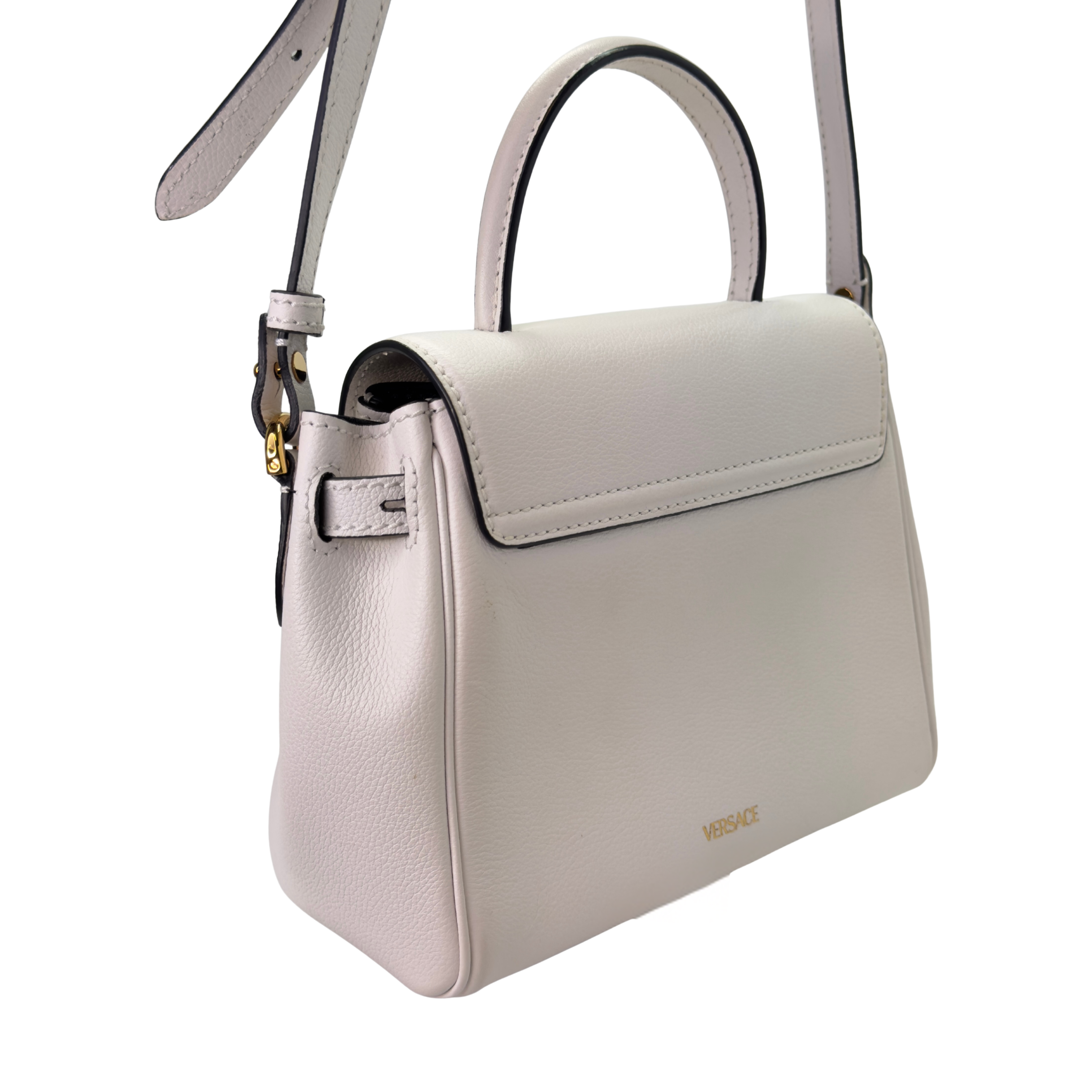 Versace La Medusa Small Crossbody Bag White