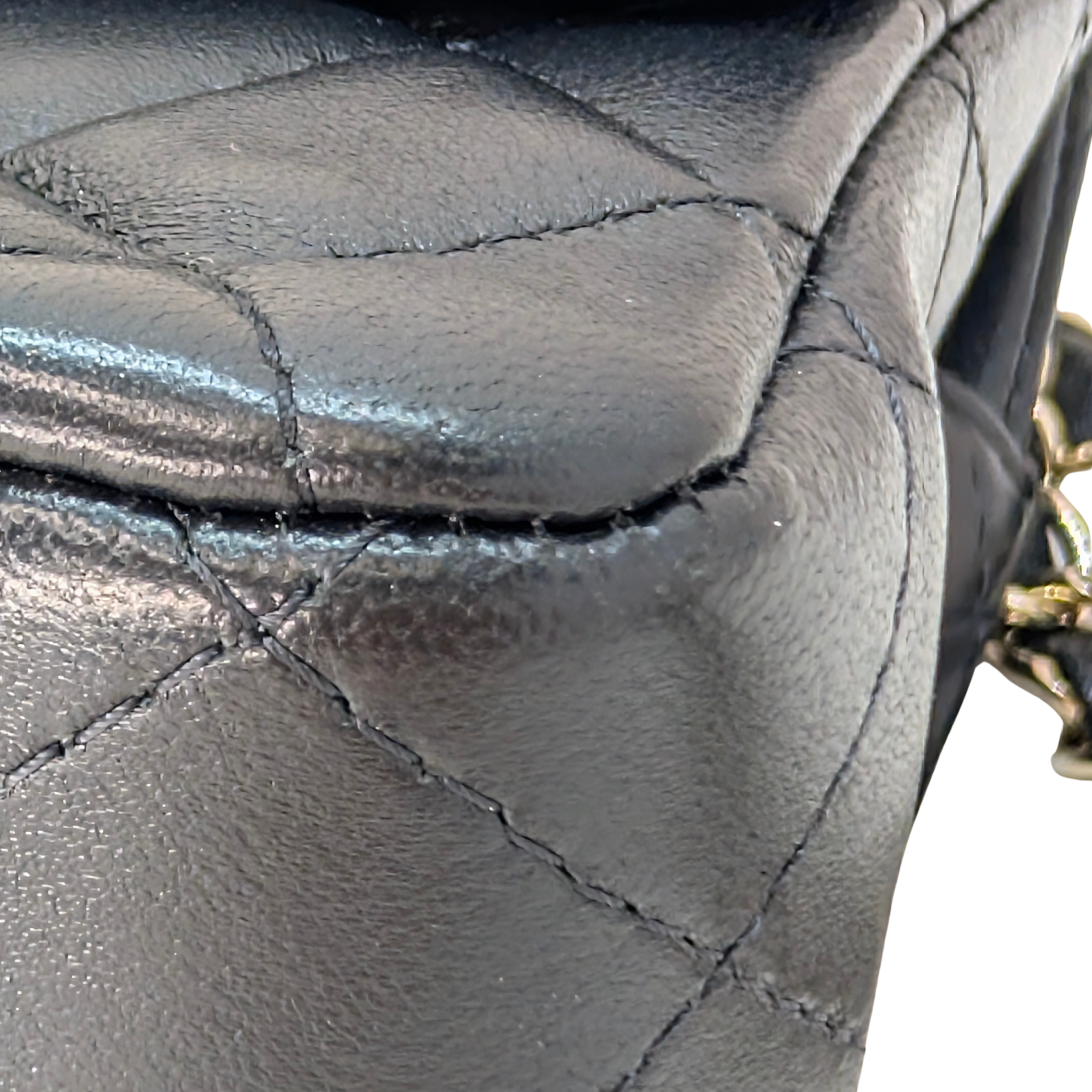 Chanel Classic Flap Mini Square Black Lambskin GHW Microchipped