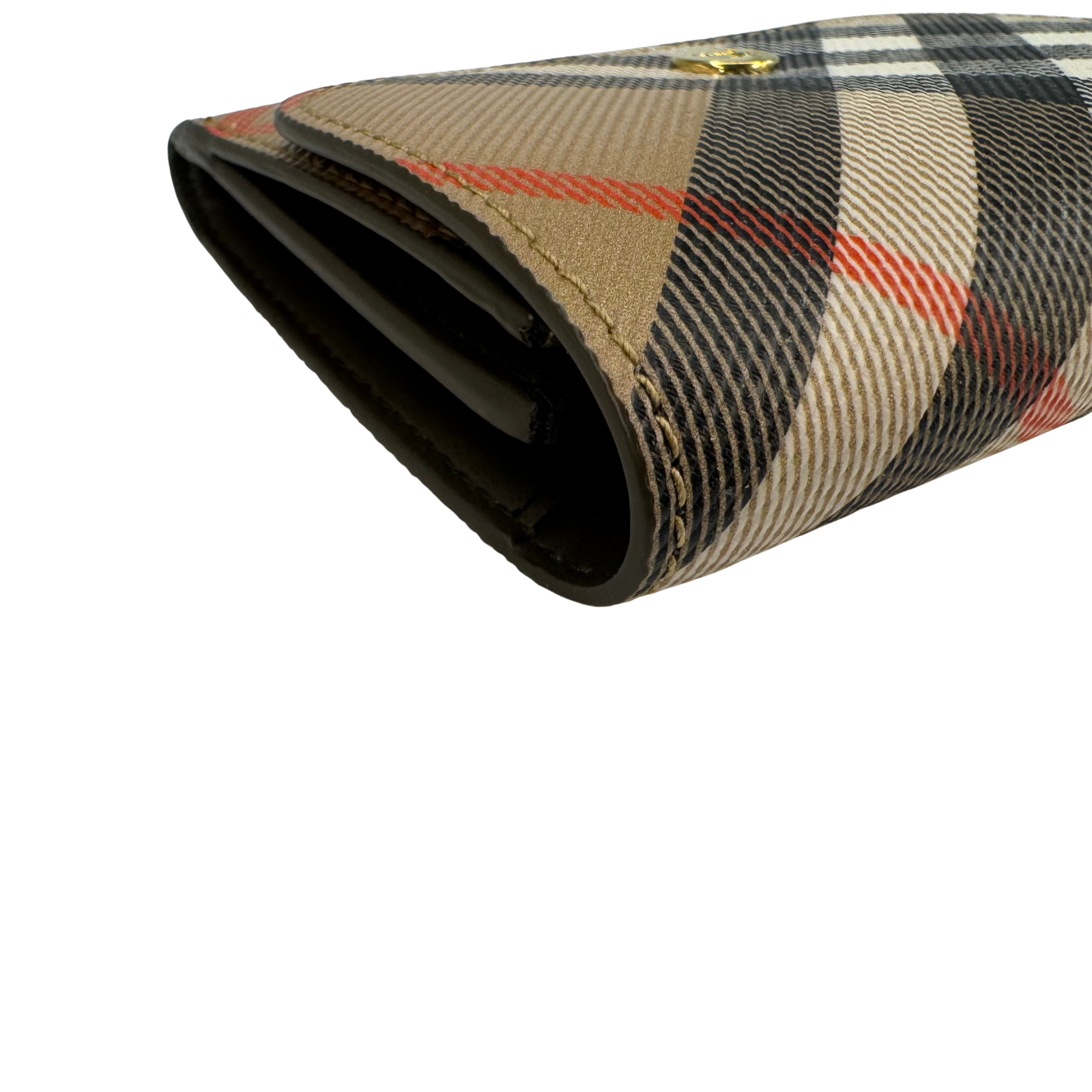 Burberry Check Coin Card Case Wallet Beige