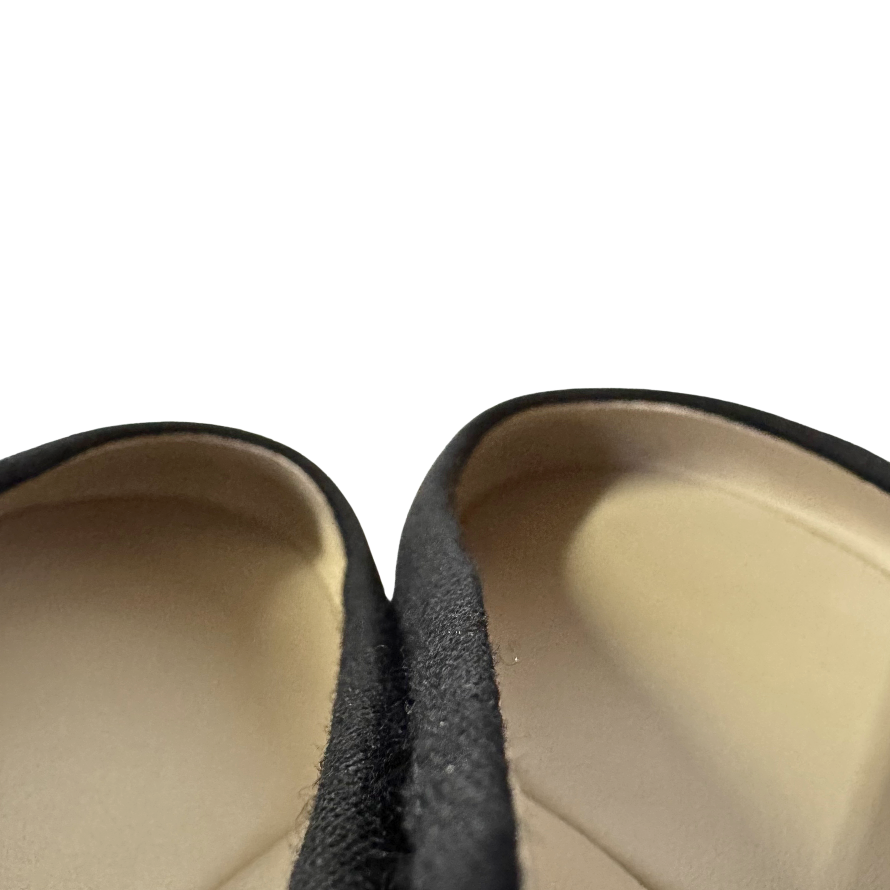 Chanel Ballet Flats Canvas Black 37.5