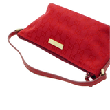 Gucci Cherry Red GG Monogram Boat Pochette Bag