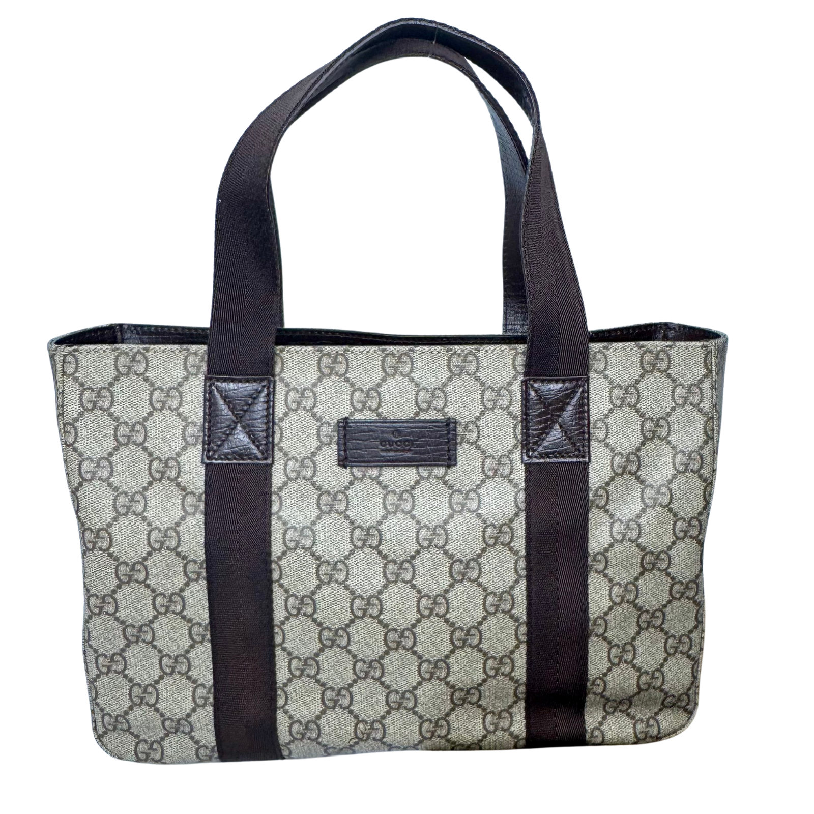 Gucci GG Plus Small Monogram Tote Bag Brown