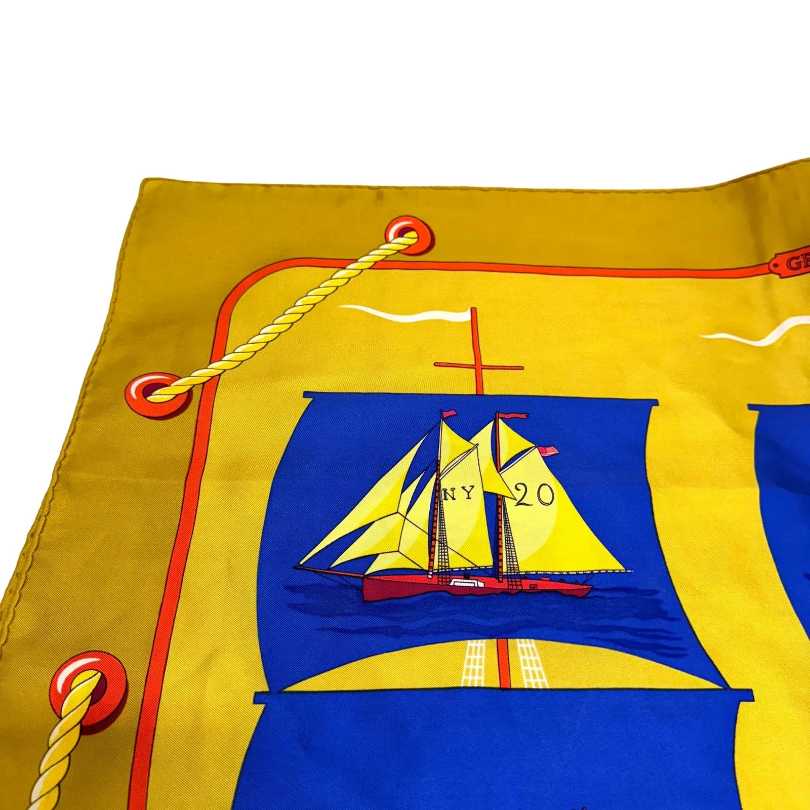 Hermès Grand Largue Silk Scarf Yellow
