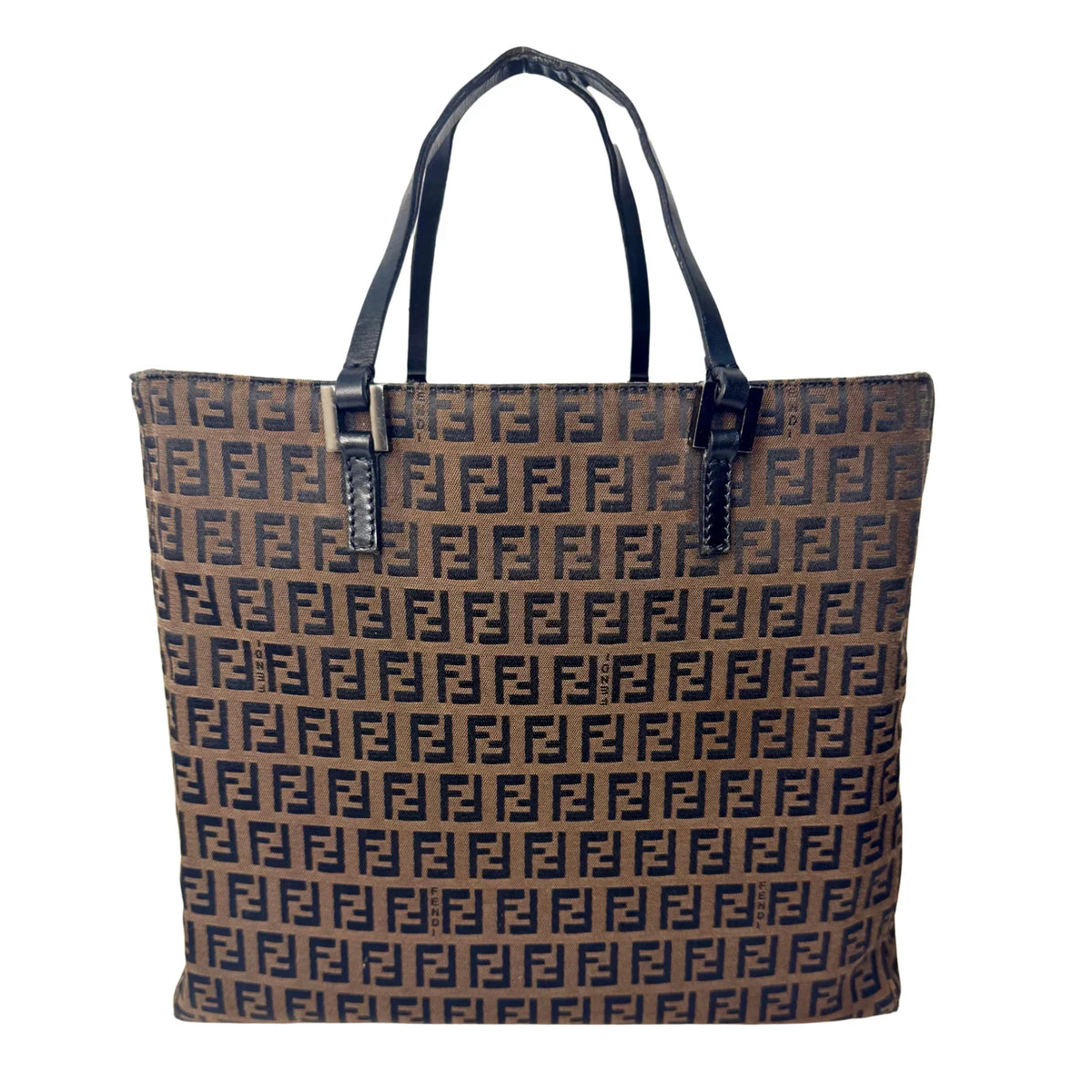 Fendi Zucca Brown Monogram Cloth Tote Bag - Lost Designer