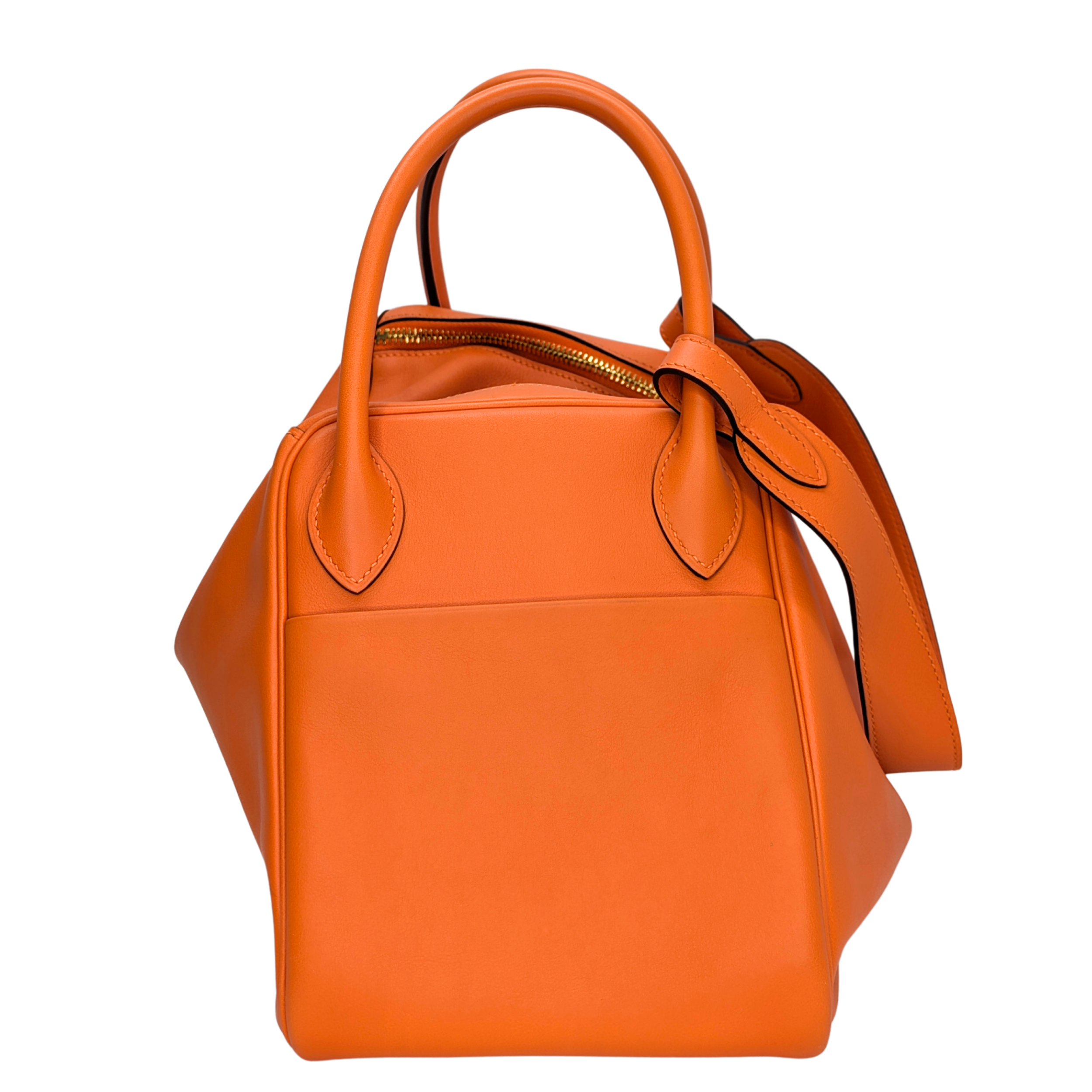 Hermes Lindy 30 Swift Leather Orange LGHW X Stamp