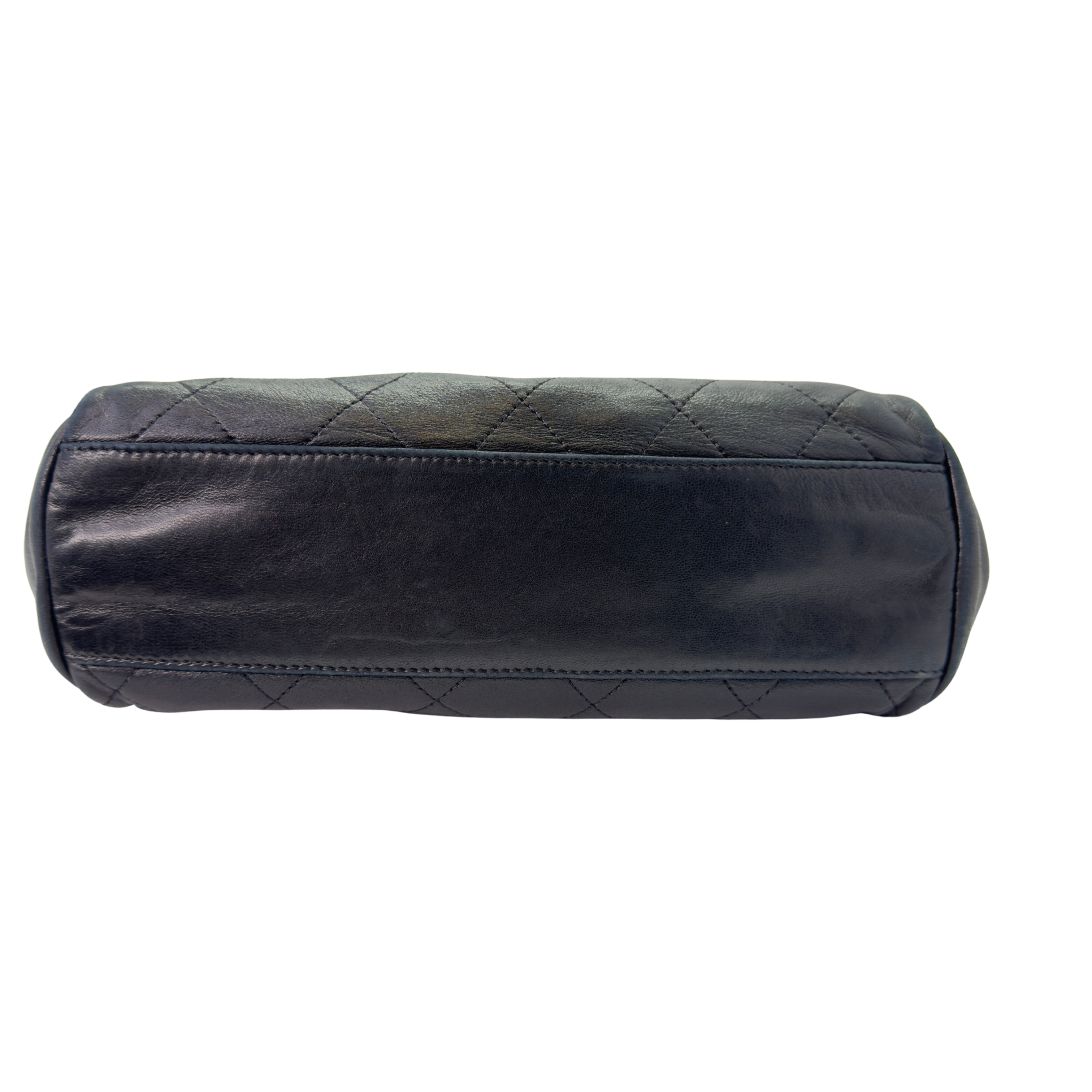 Chanel East-West Shoulder Bag Leather Black