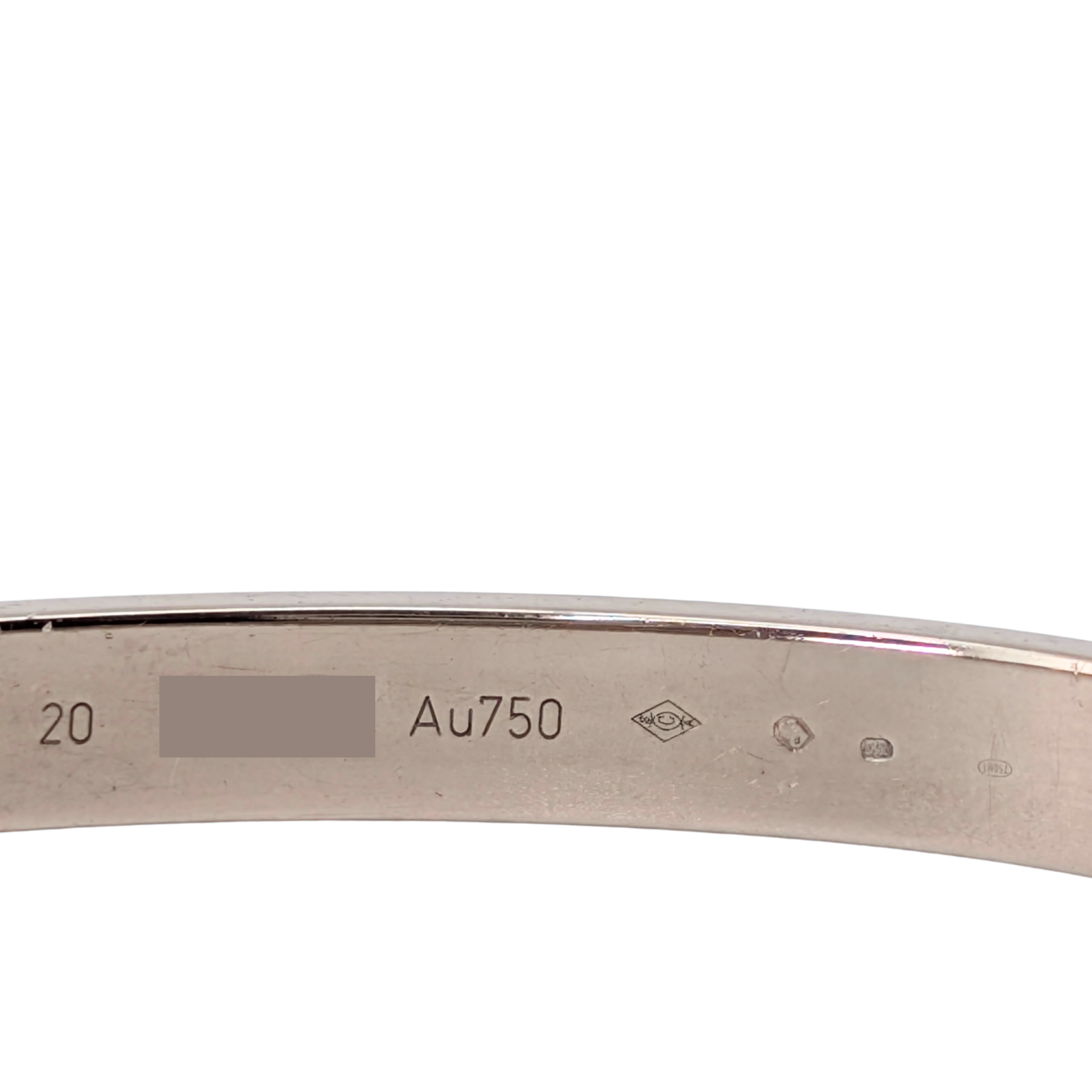 Cartier Love Bracelet Classic Model 18K White Gold Size 20