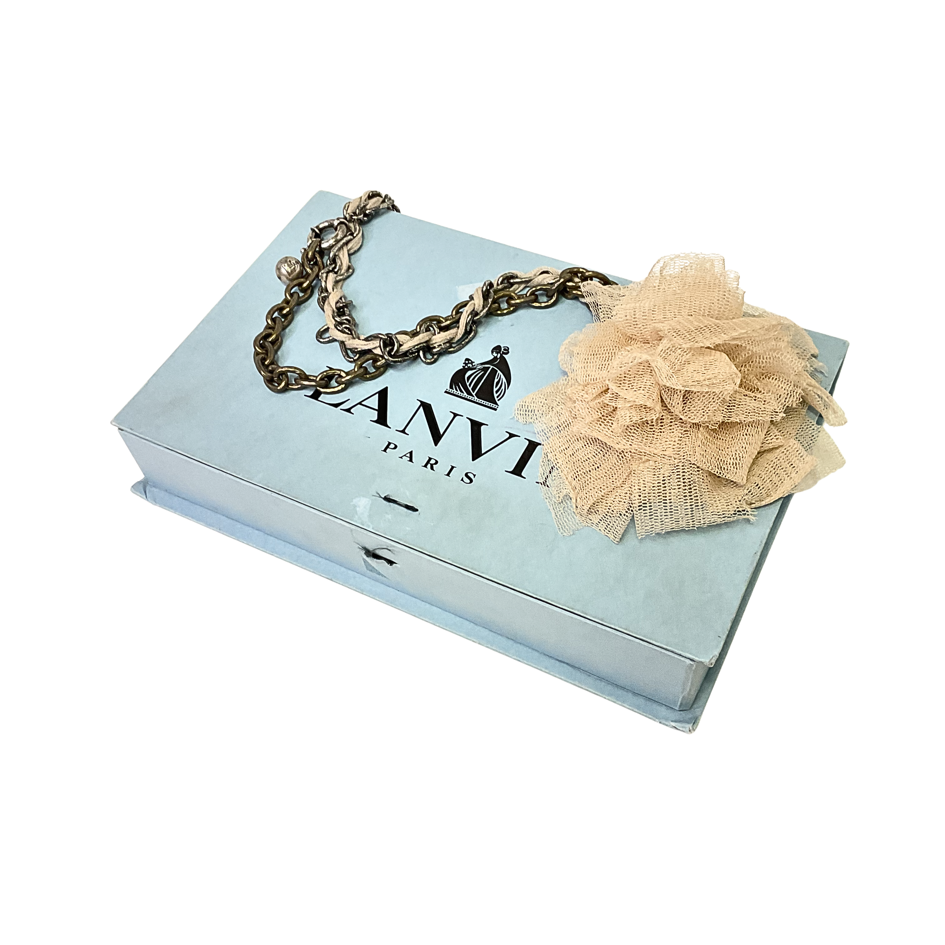 Lanvin Necklace With Tulle Aged Metal