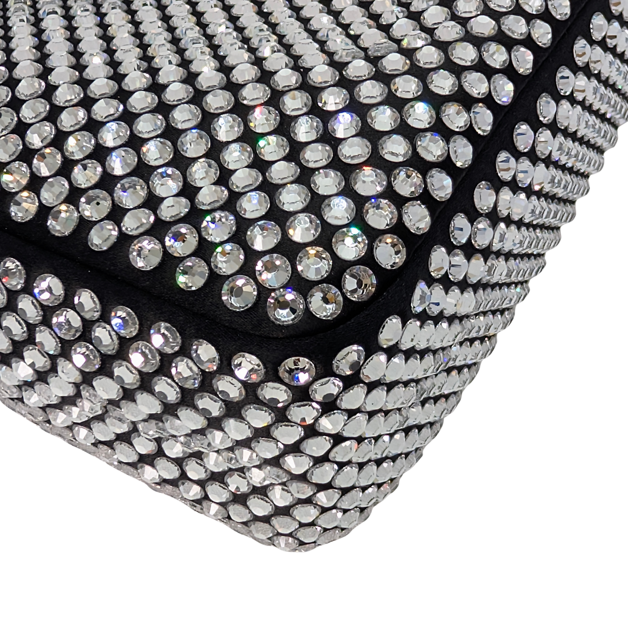 Black Prada Re-Edition Mini Satin Crystals Shoulder Bag