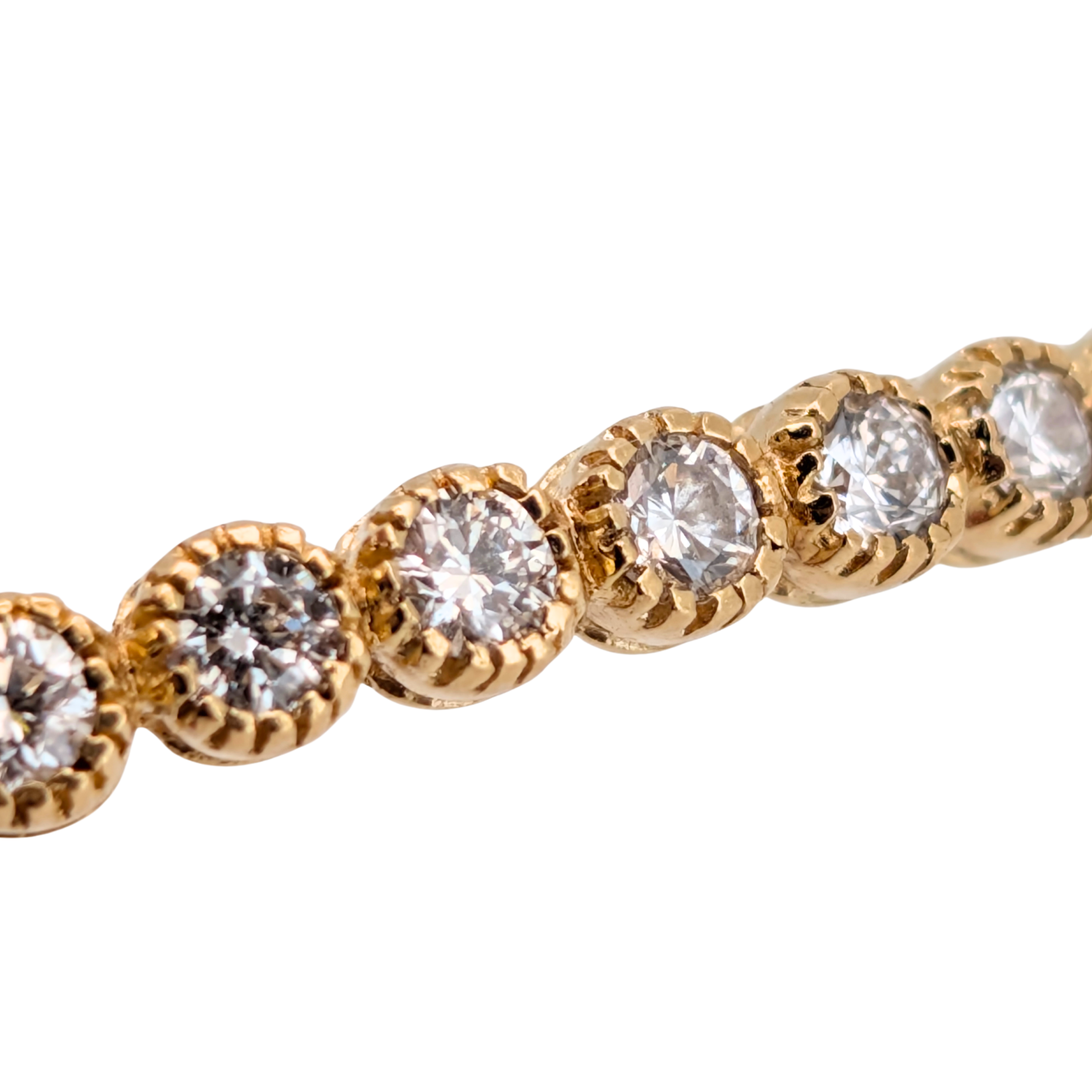 3.00Ct Natural Diamond Full Eternity Bangle In 18K Yellow Gold