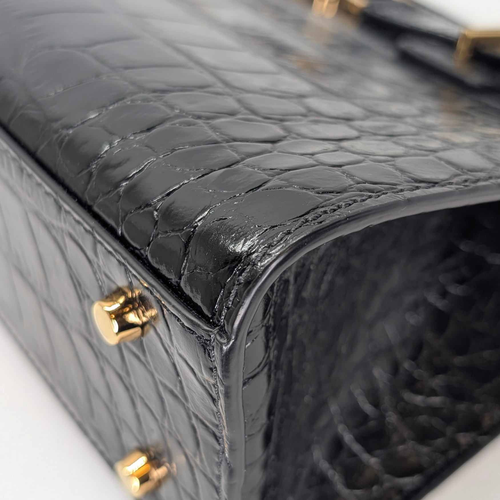 Versac Croc-Effect Medusa '95 Tote Bag Black