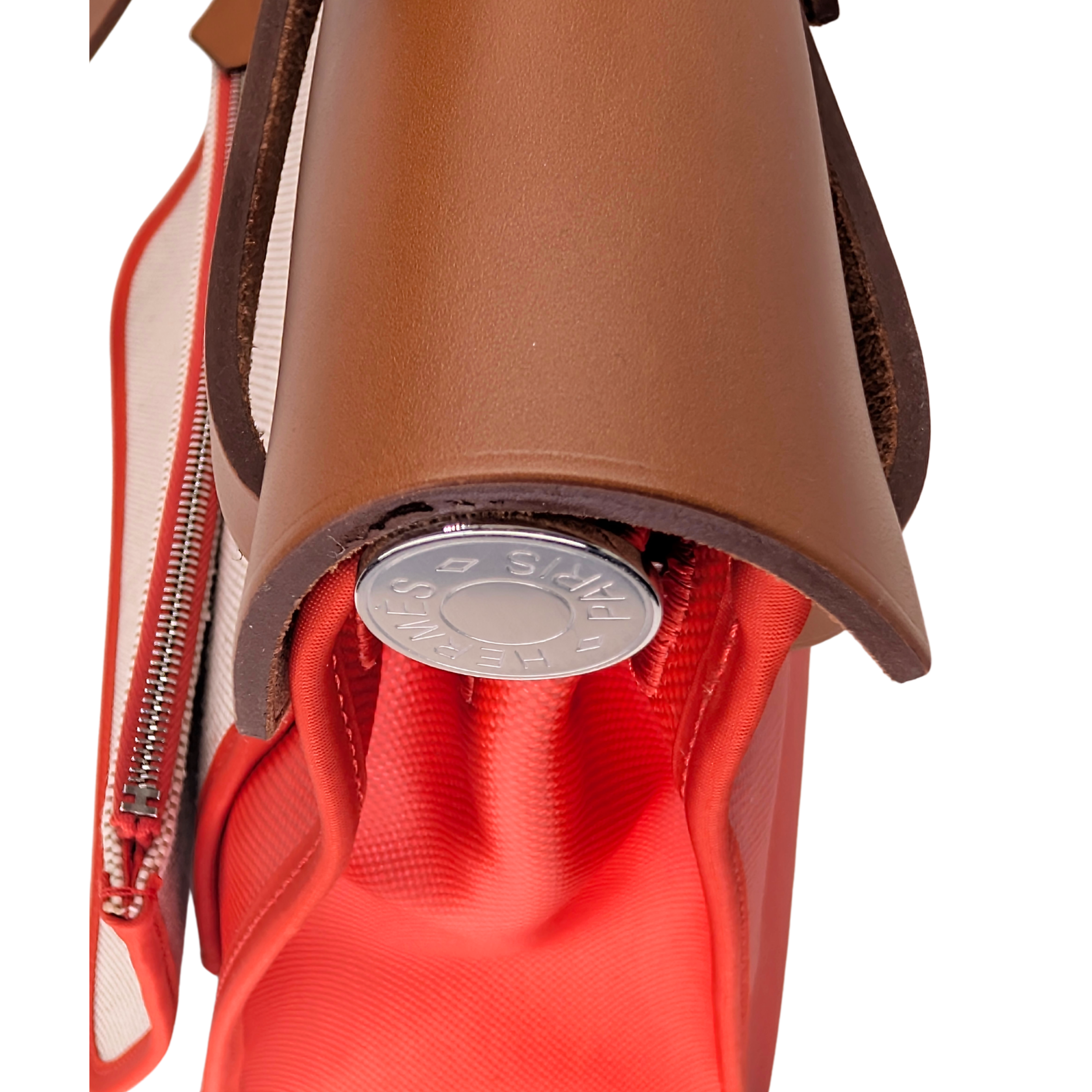 Hermes Herbag 31 Berline Canvas Hunter Orange Stamp U