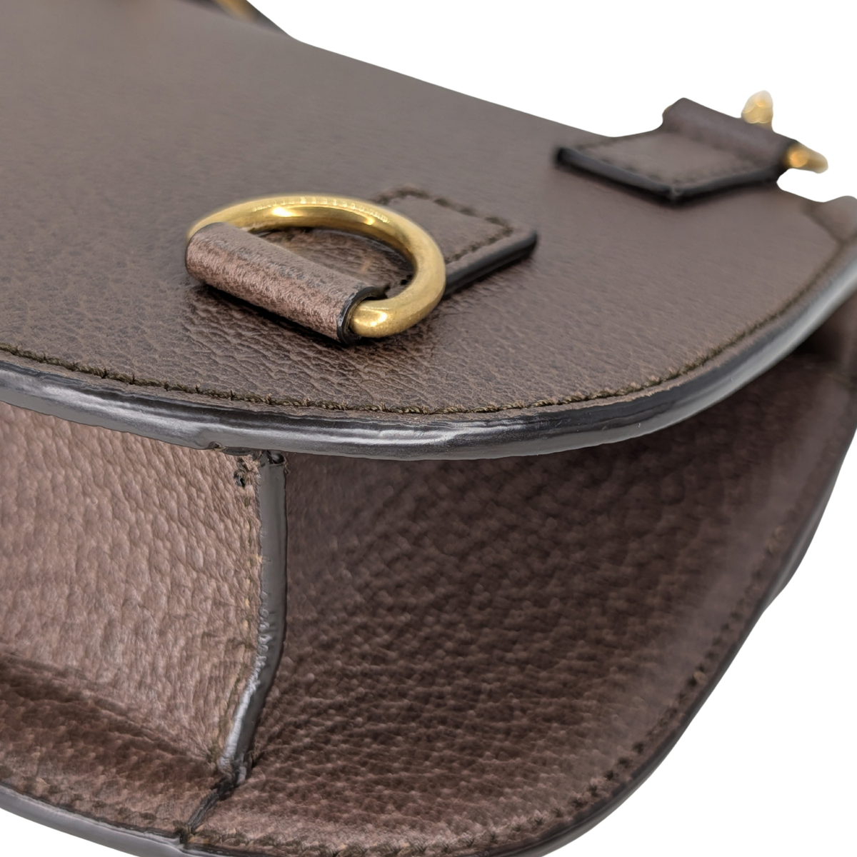 Gucci textured Animalier leather Saddle Crossbody Bag Brown