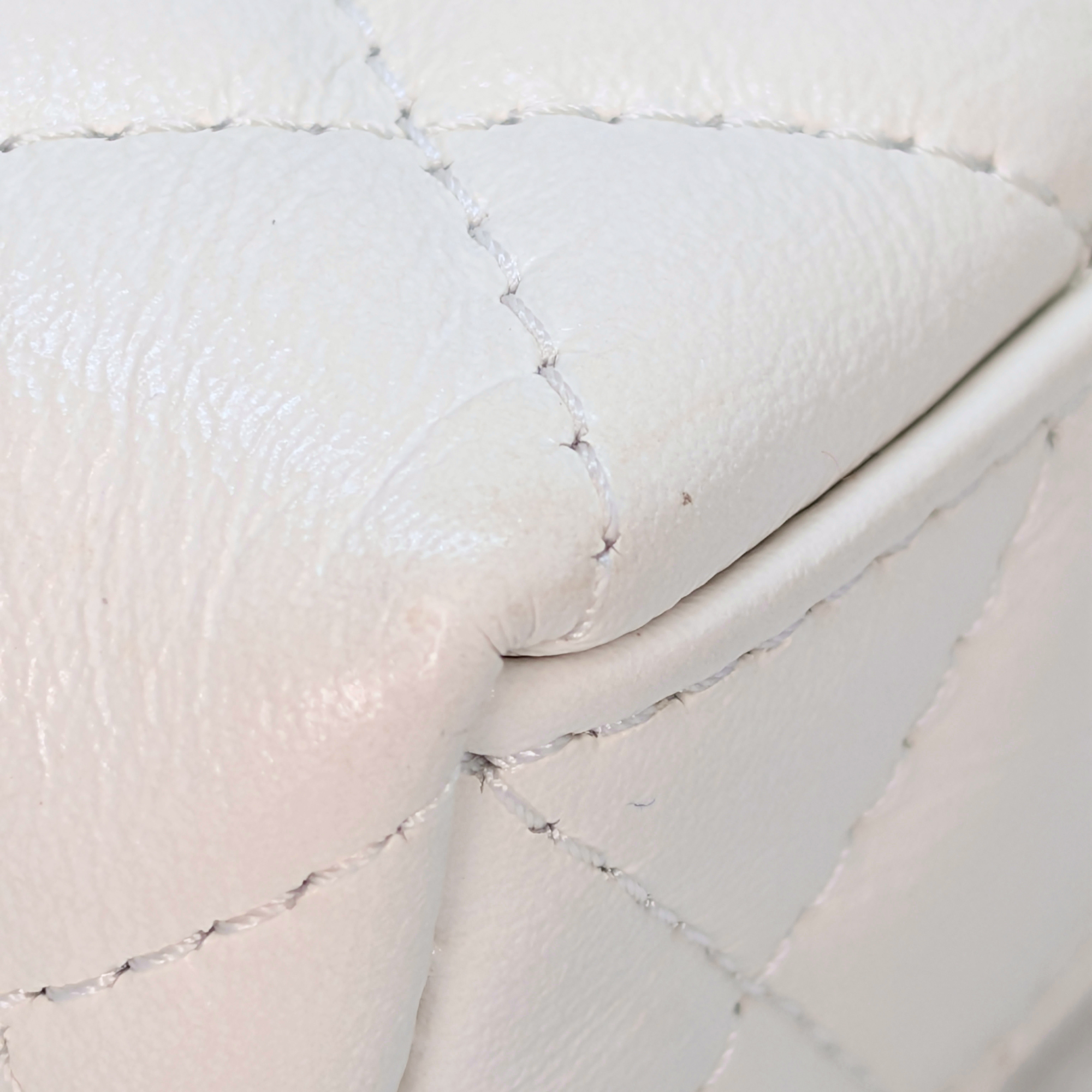 Chanel Nano Kelly Shopper Tote Bag White