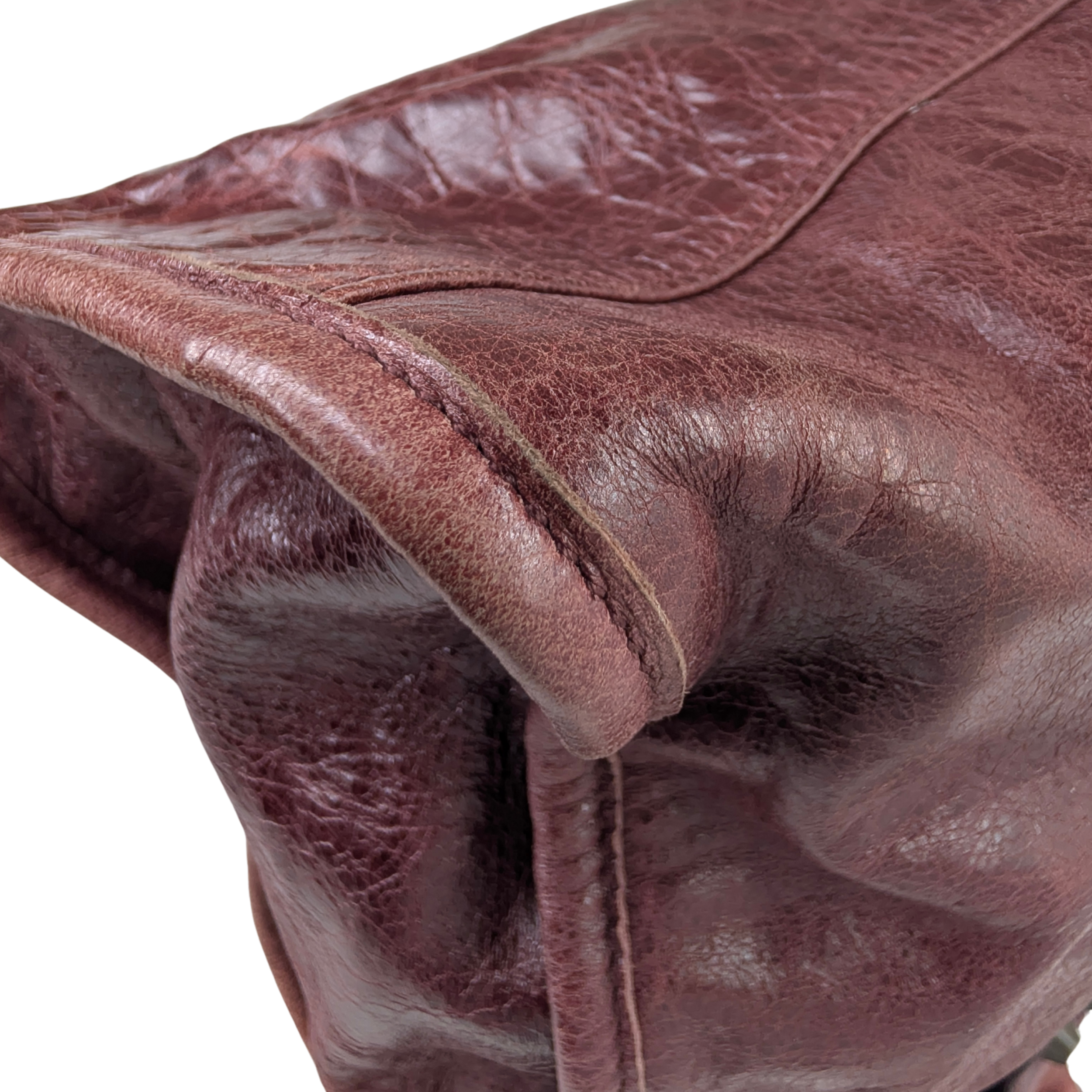 Balenciaga Motorcycle City Shoulder Bag Dark Burgundy