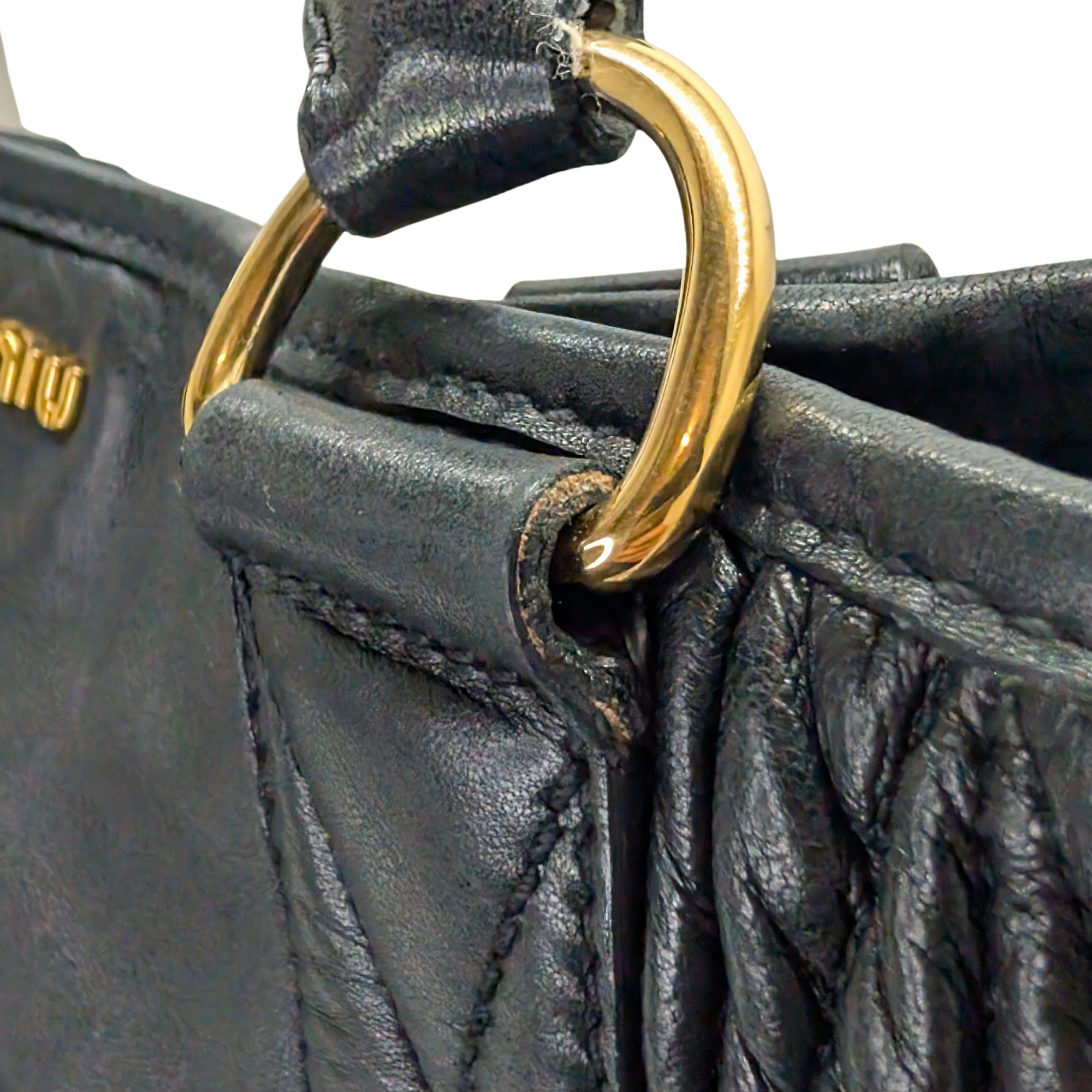 Miu Miu Matelasse Tote Bag Black - Lost Designer