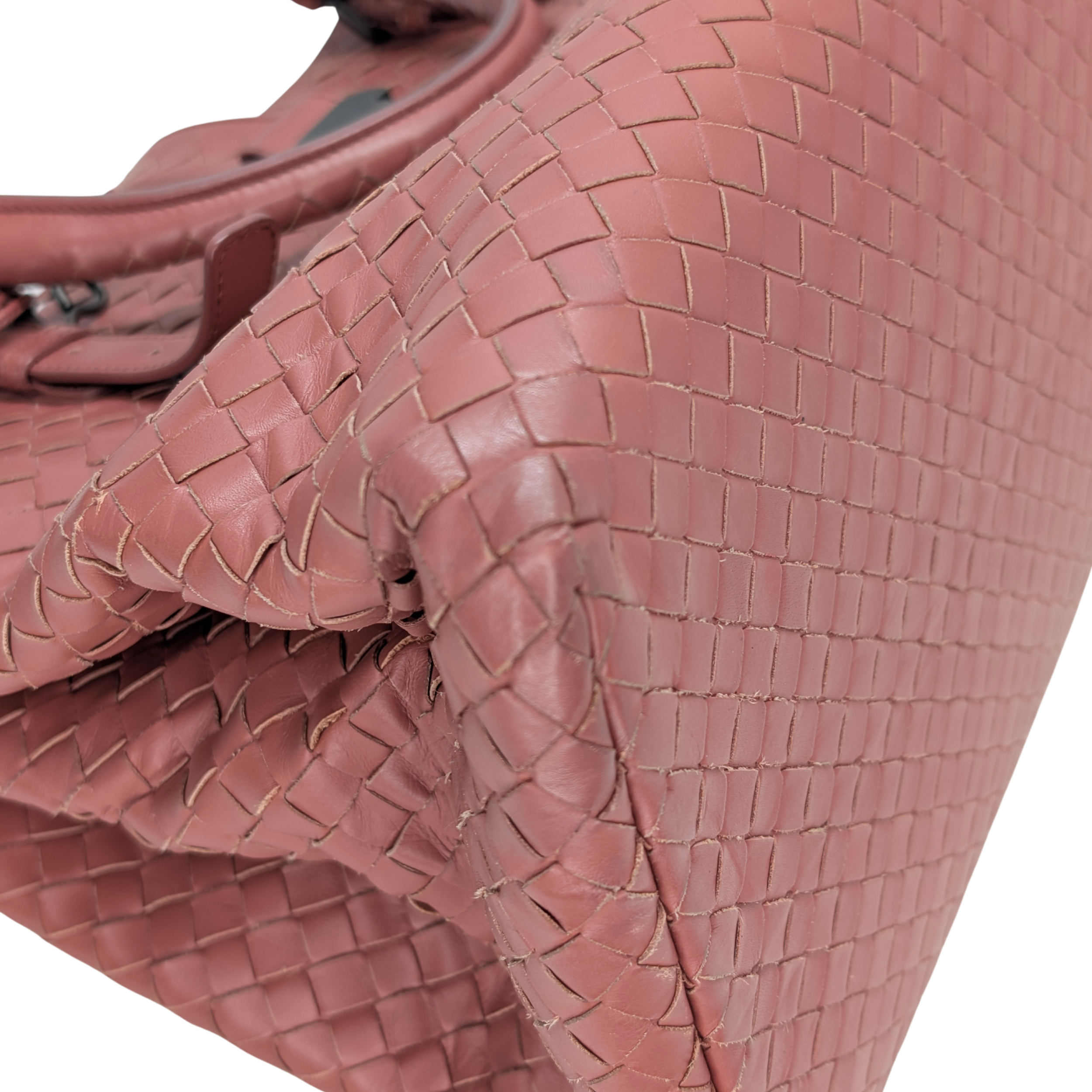 Bottega Veneta Intrecciato Roma Large Bag Pink