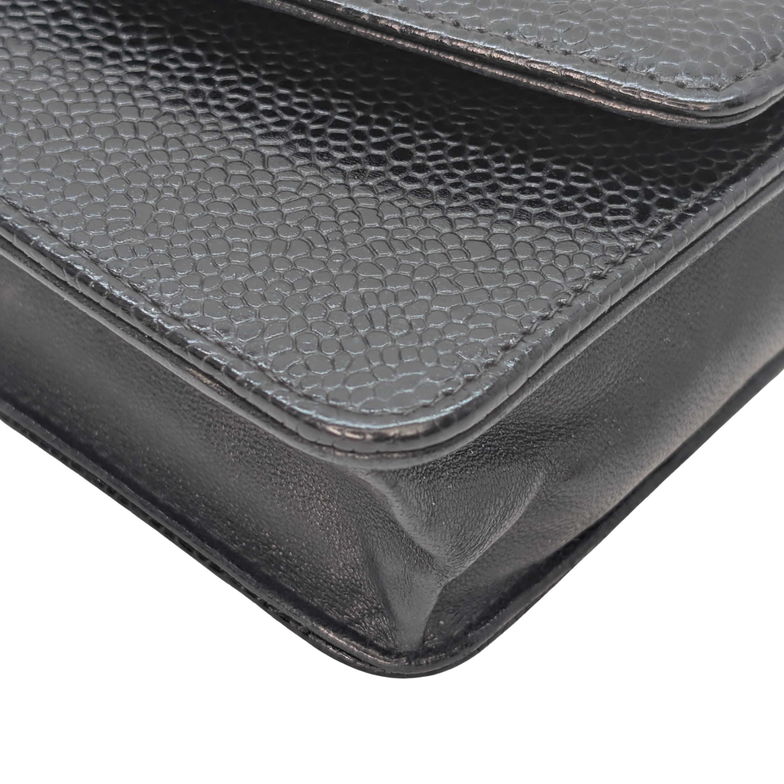 Chanel Caviar Timeless CC Wallet On Chain WOC Black