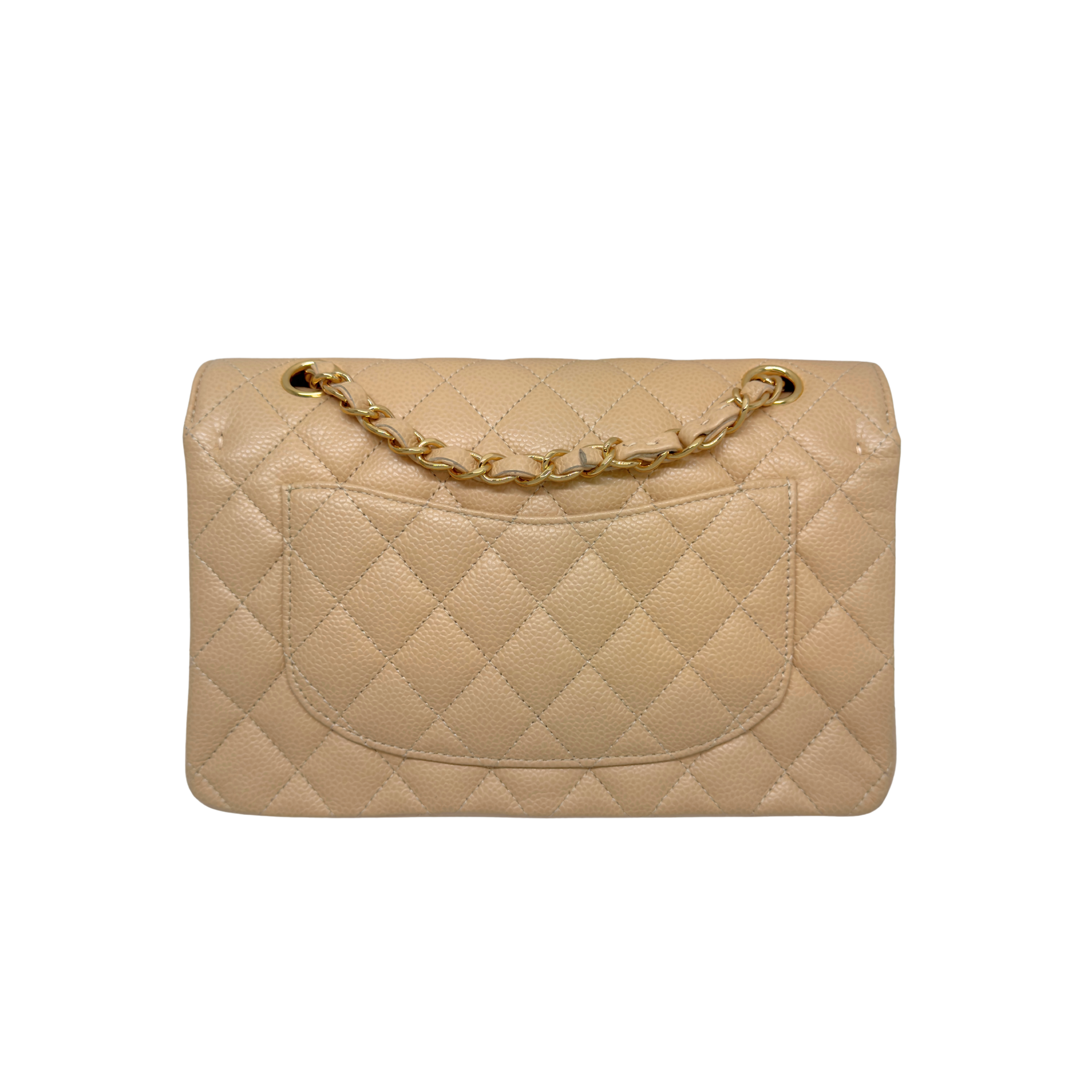 Chanel Classic Flap Caviar 2022 Shoulder Bag Beige