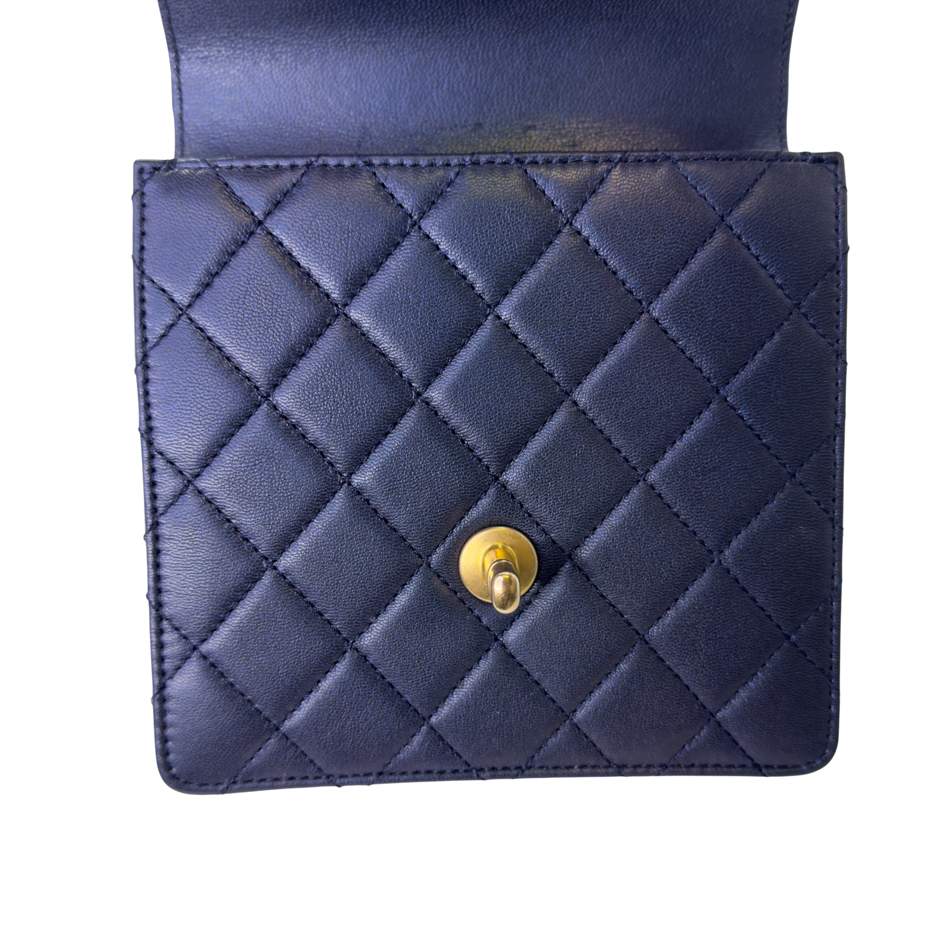 Chanel Iridescent Chic Pearls Lambskin Crossbody Bag Navy Blue