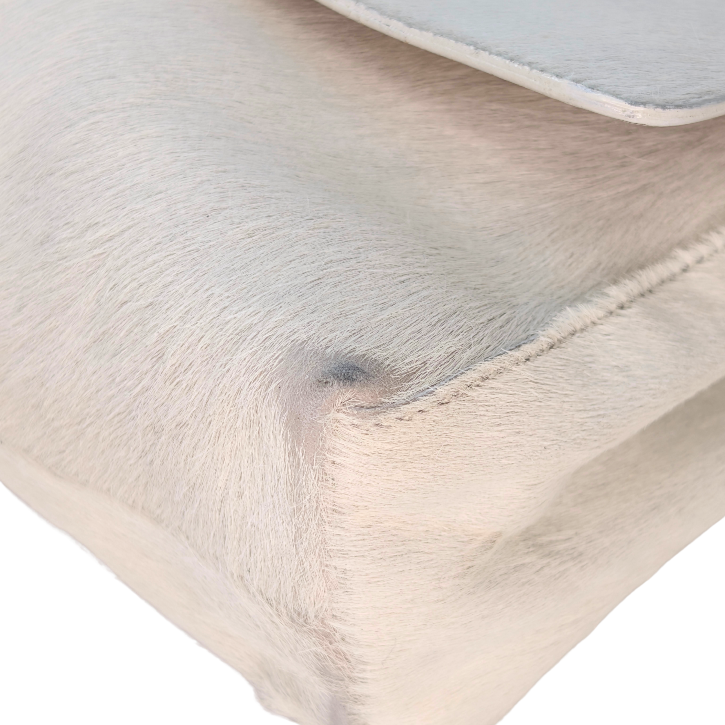 Prada Vintage Calfhair Shoulder Bag White