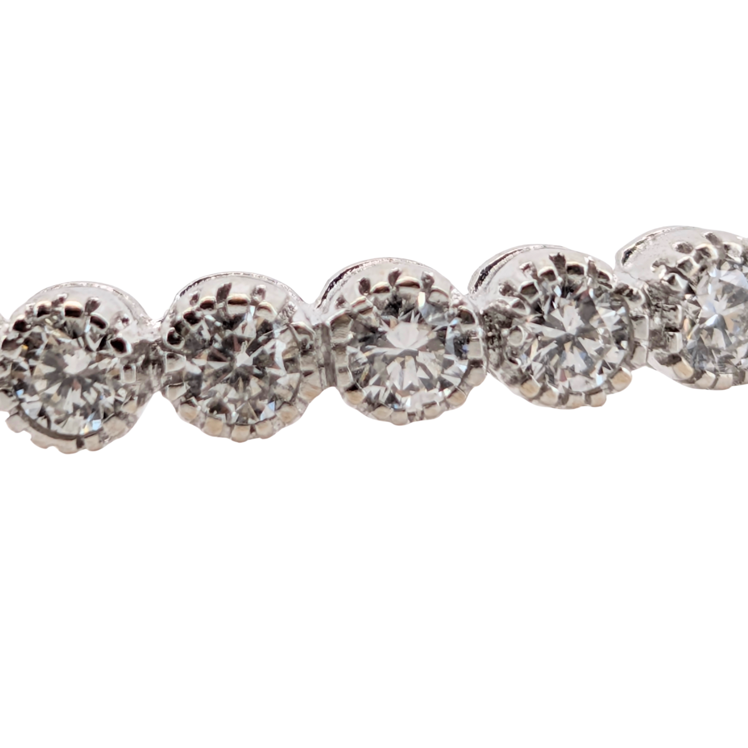 3.00Ct Natural Diamond Full Eternity Bangle In 18K White Gold