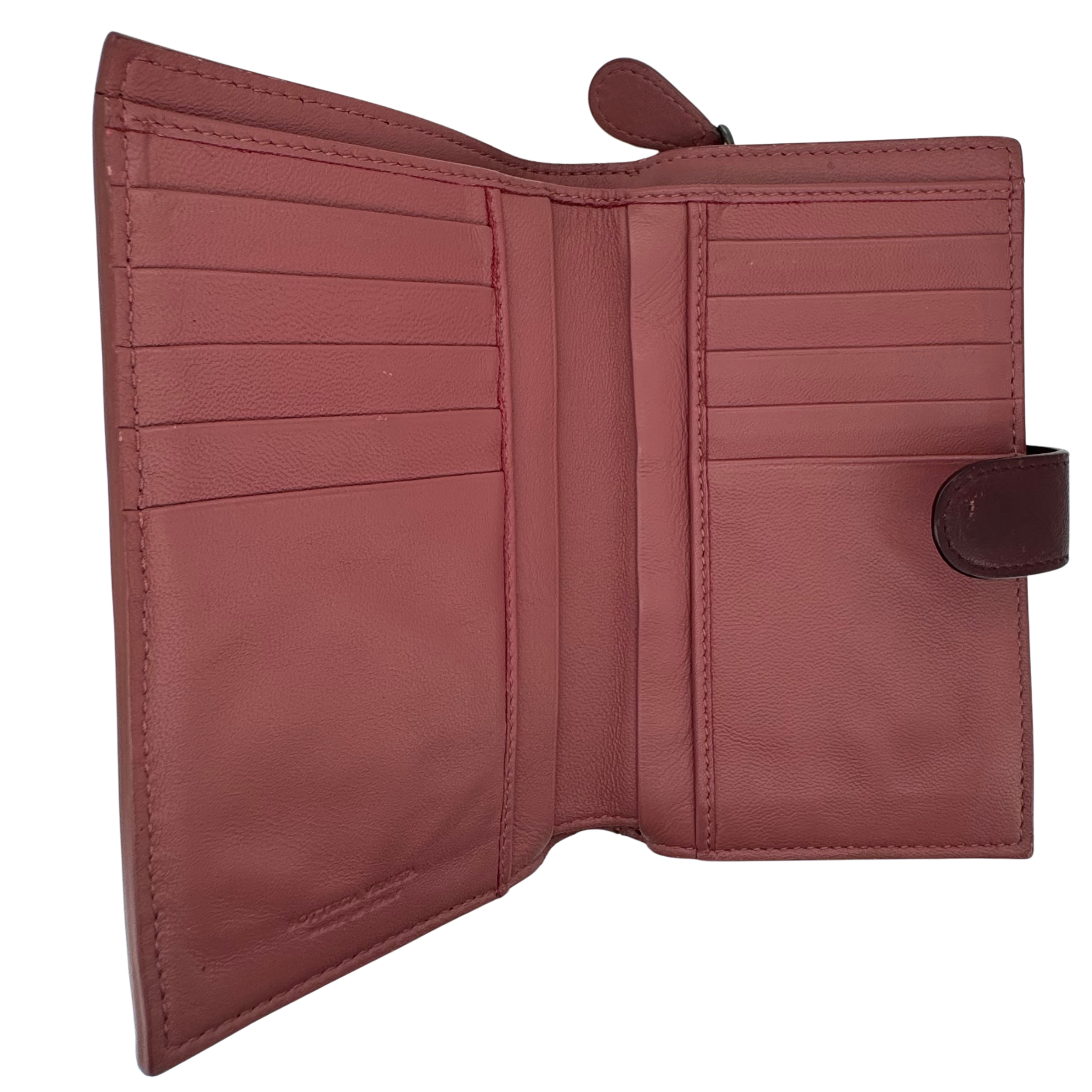 Bottega Veneta Tri Color Intrecciato Leather French Flap Wallet