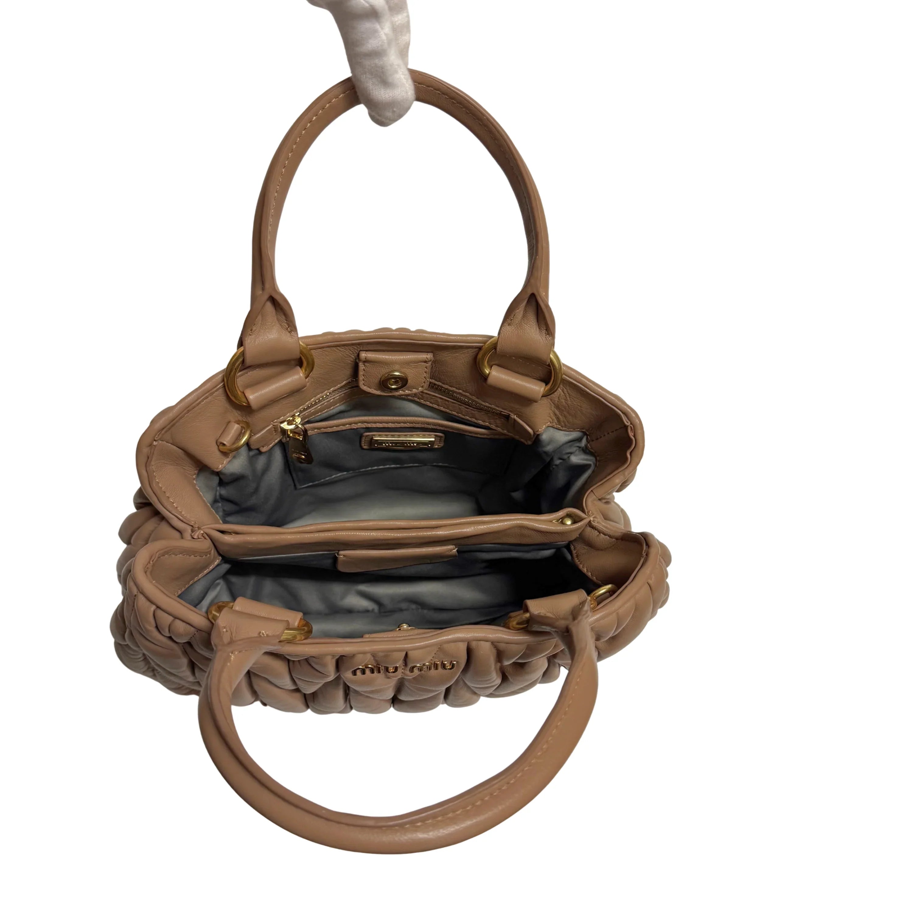 Miu Miu Nappa Matelassé leather Top Handle Bag