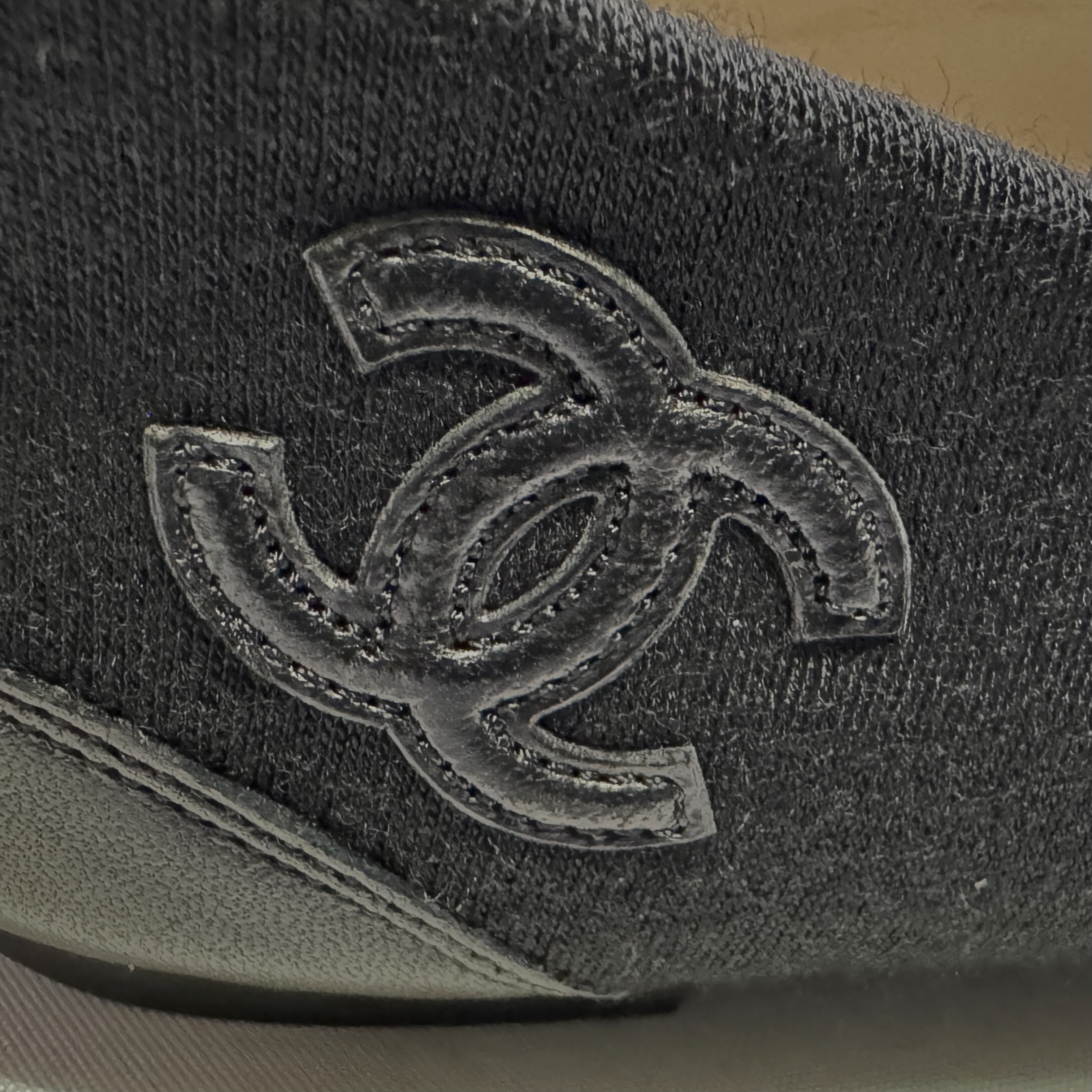 Chanel Ballet Flats Canvas Black 37.5