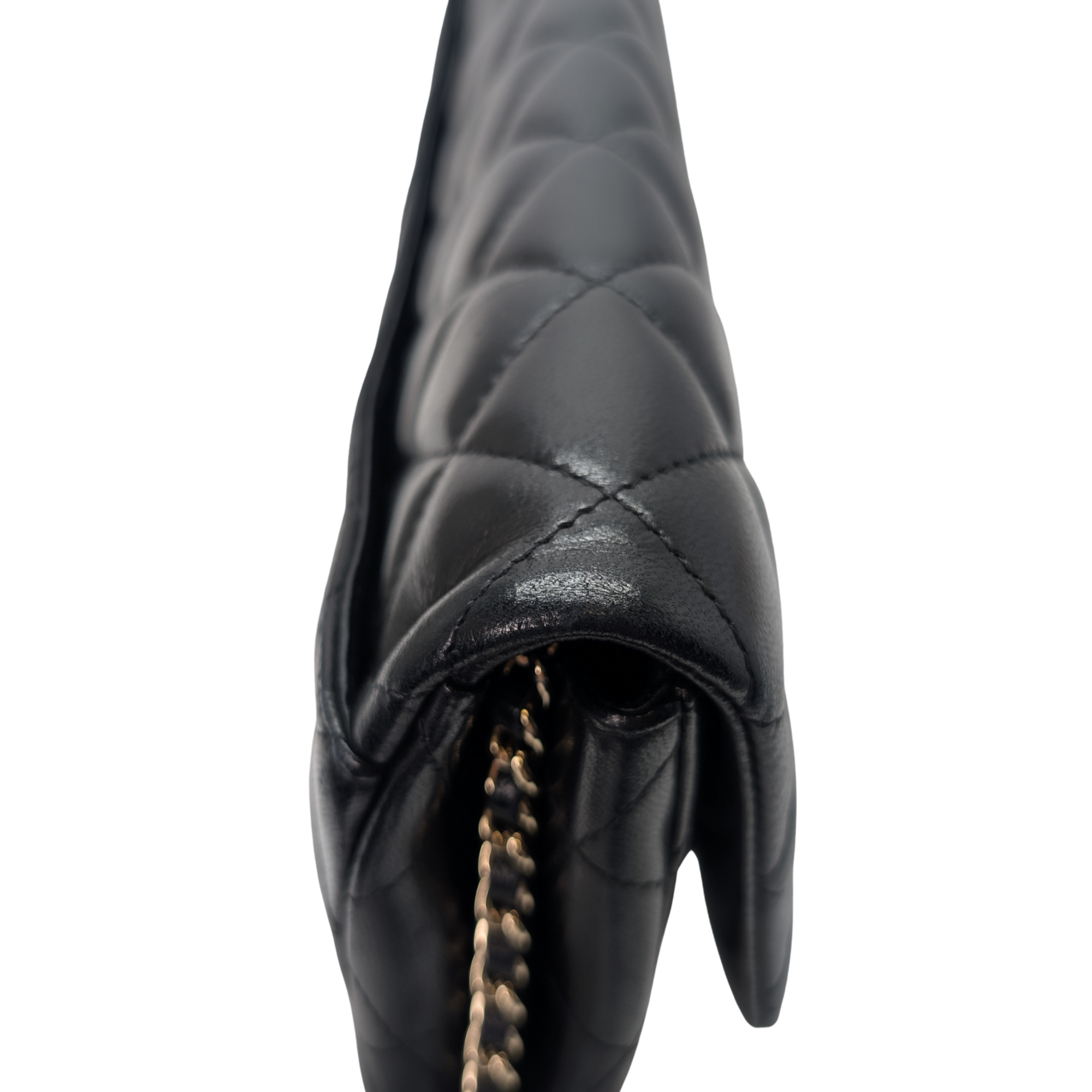 Chanel Classic Quilted Clutch With Chain Black
