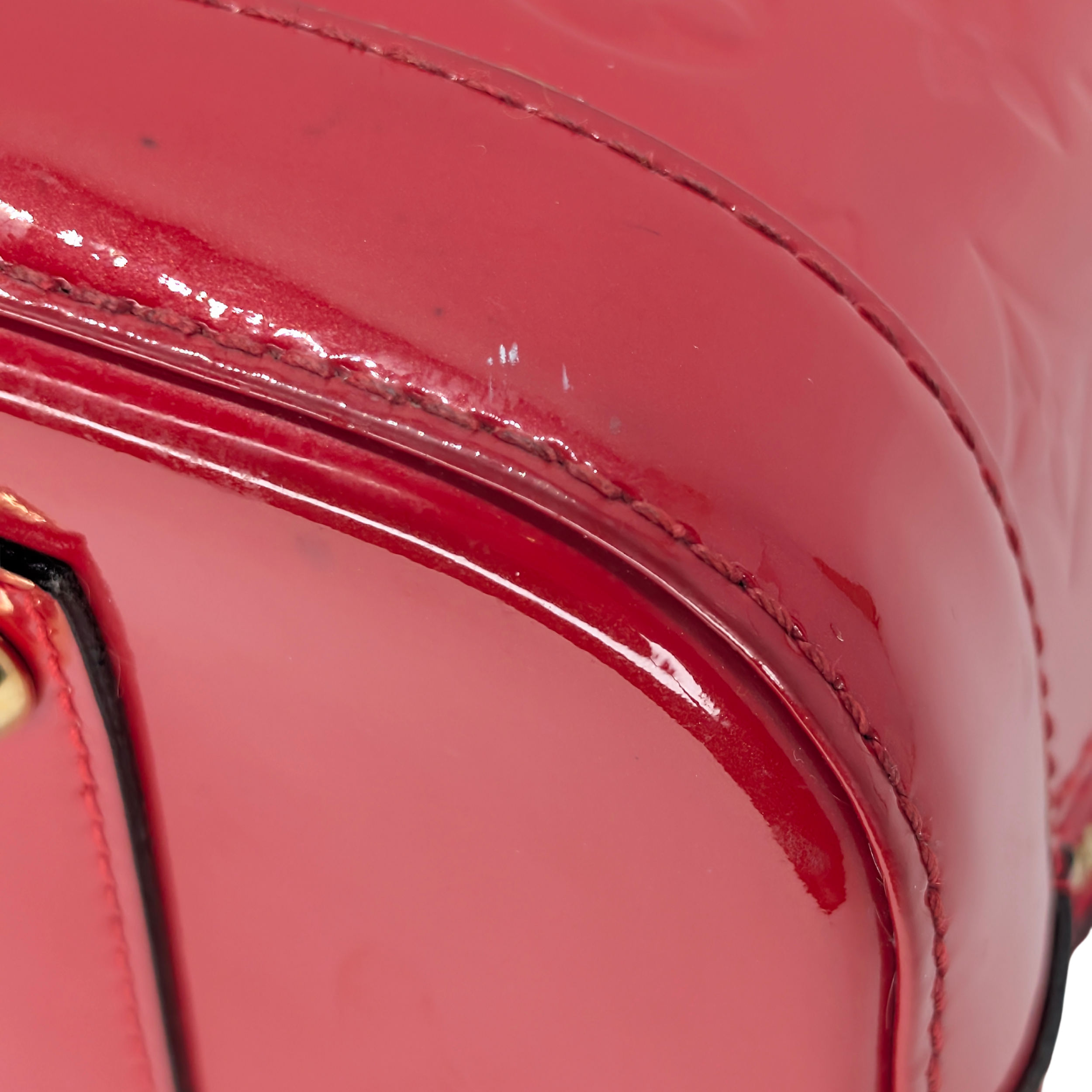 Louis Vuitton Alma Pm Vernis Leather Red Bag